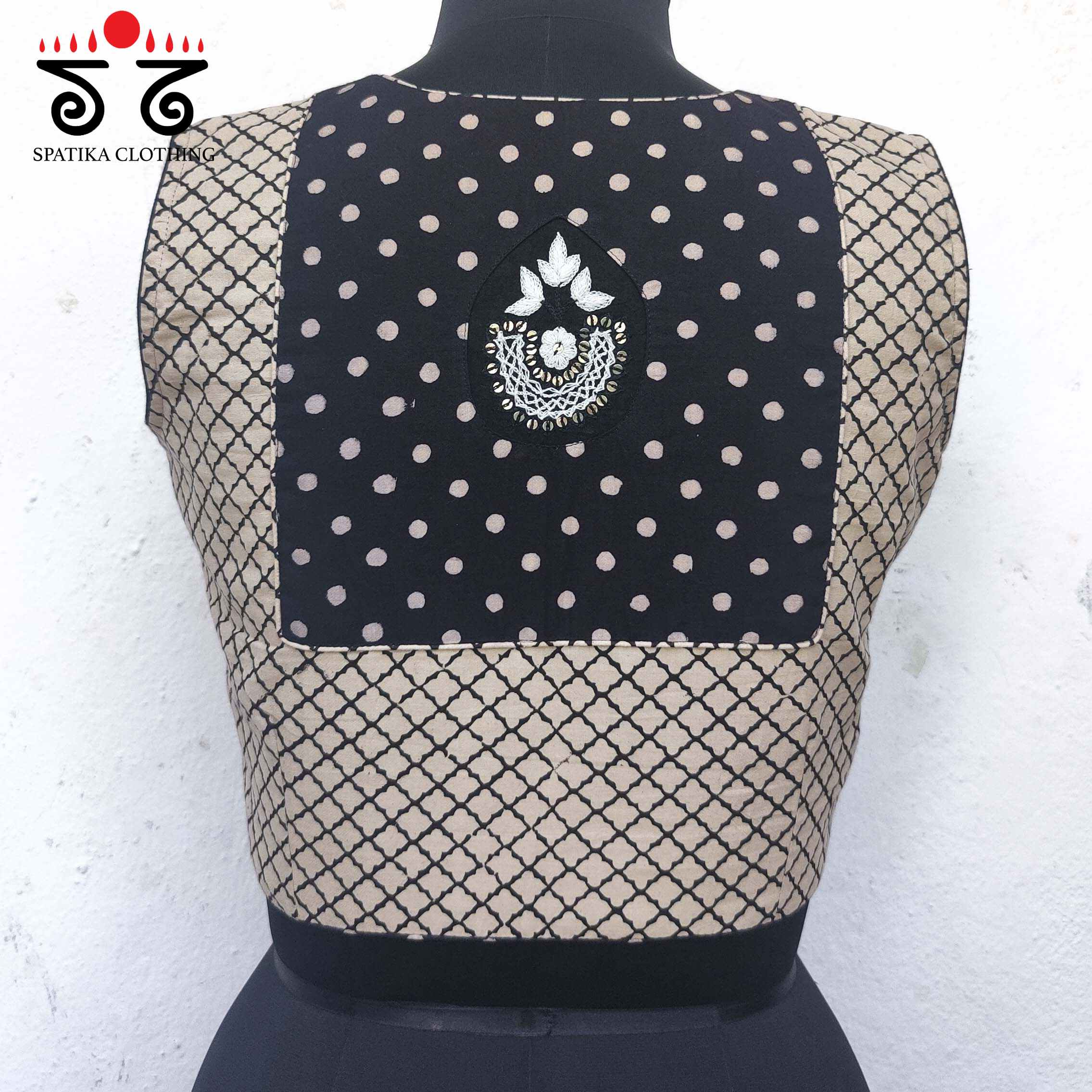 Ajrak Hand Embroidered Blouse - Sleeveless!