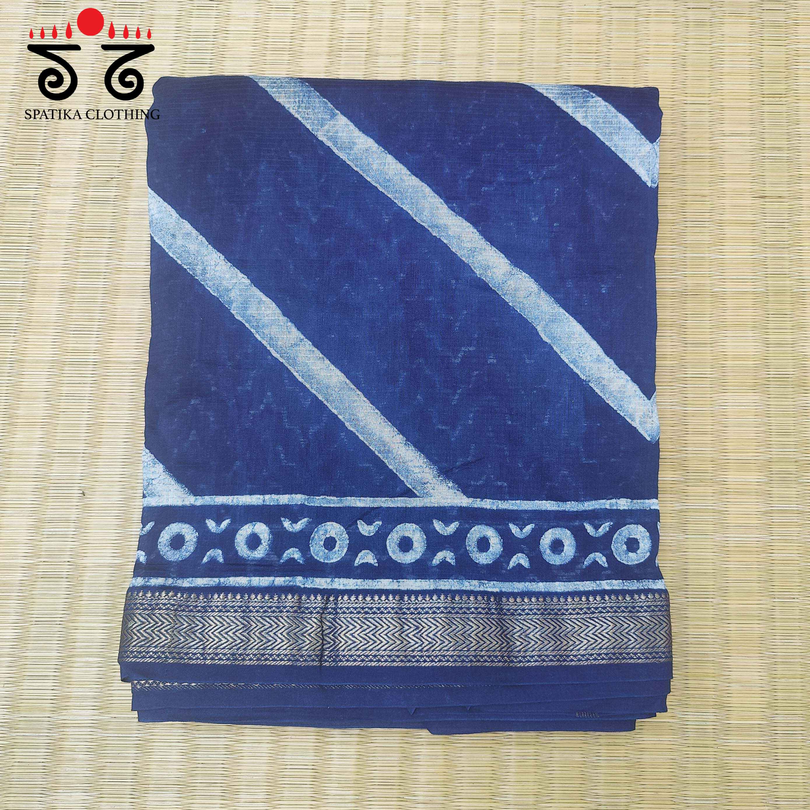 Handblock Prined Maheshwari Cotton Saree