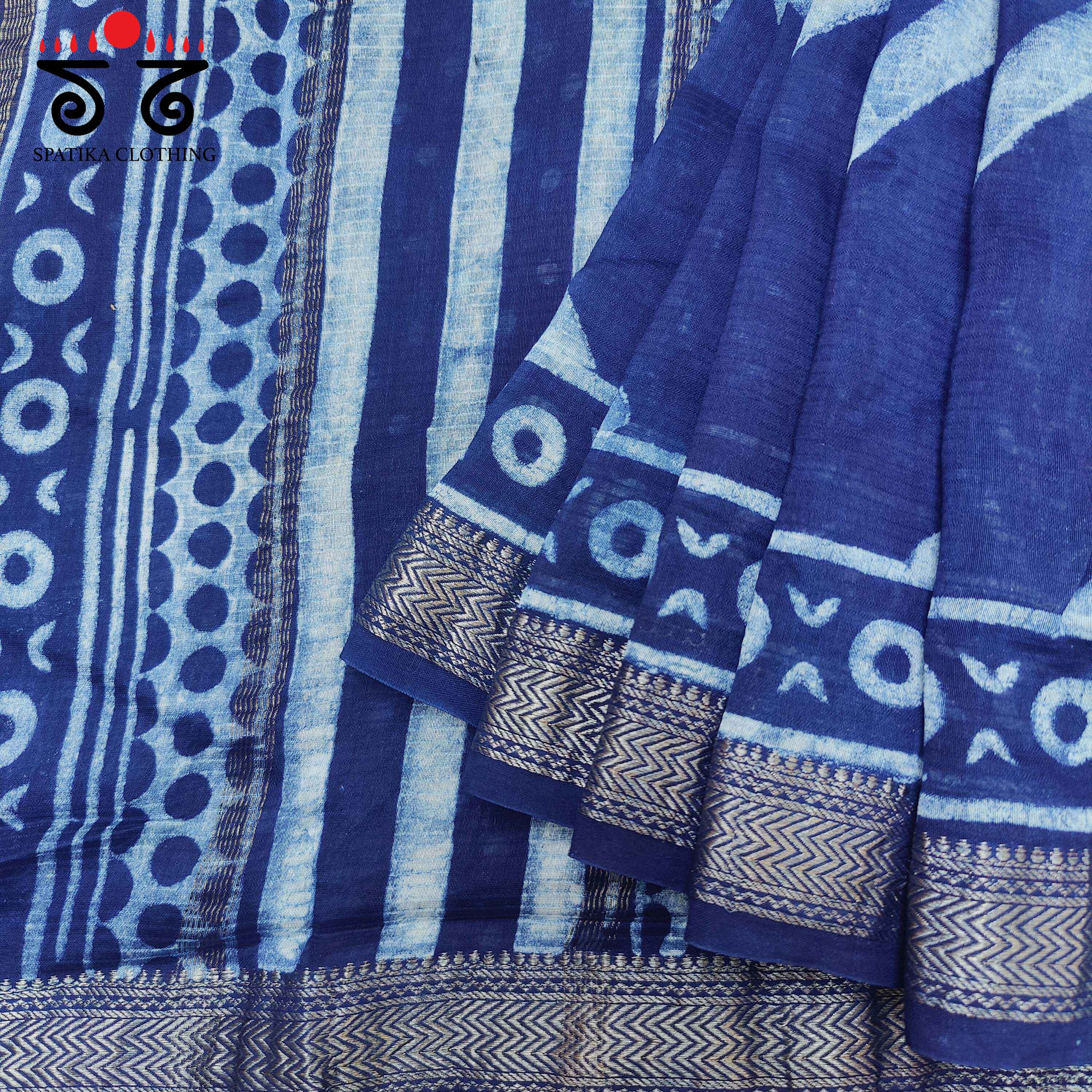 Handblock Prined Maheshwari Cotton Saree