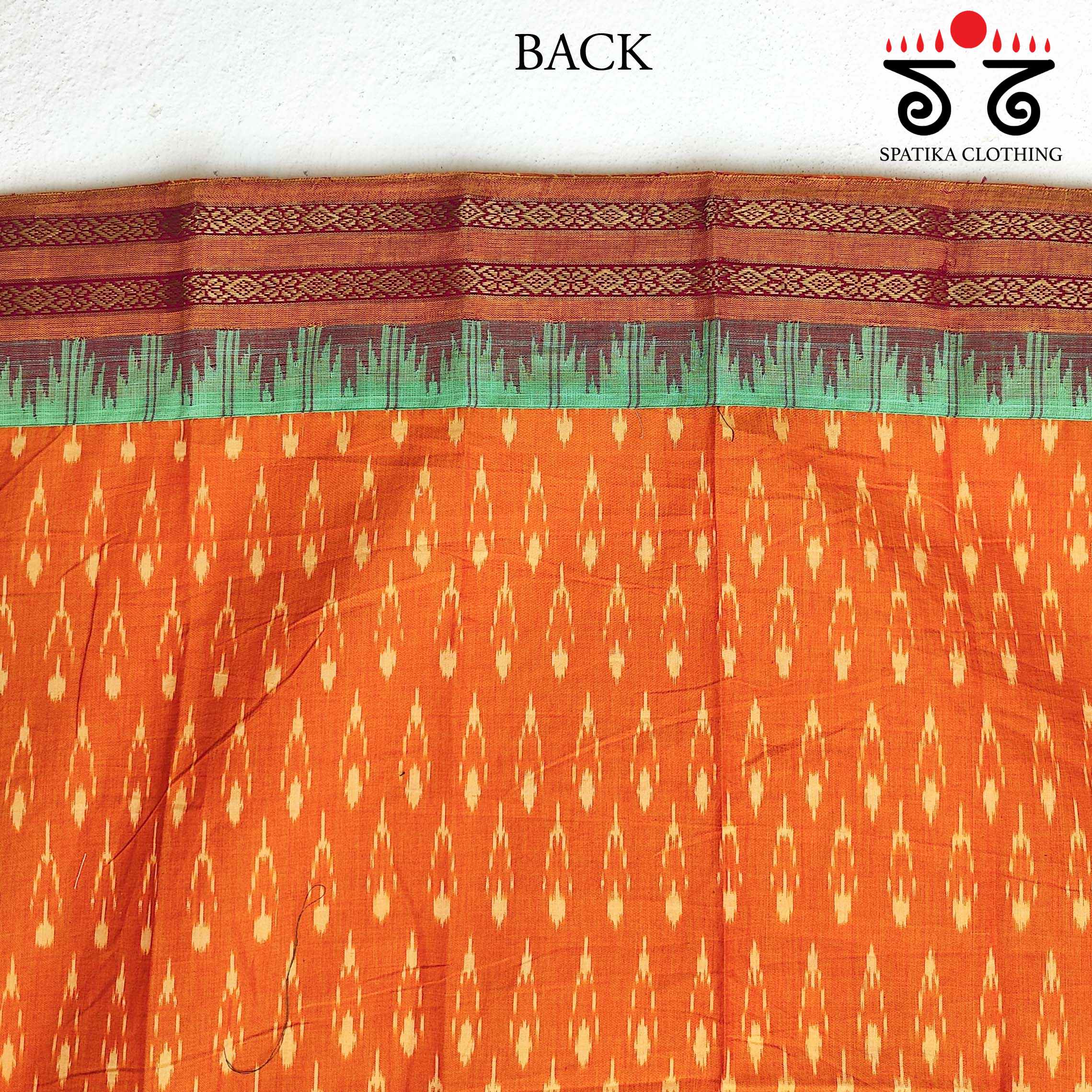 Ponduru Handspun Cotton Saree - Ikat Blouse