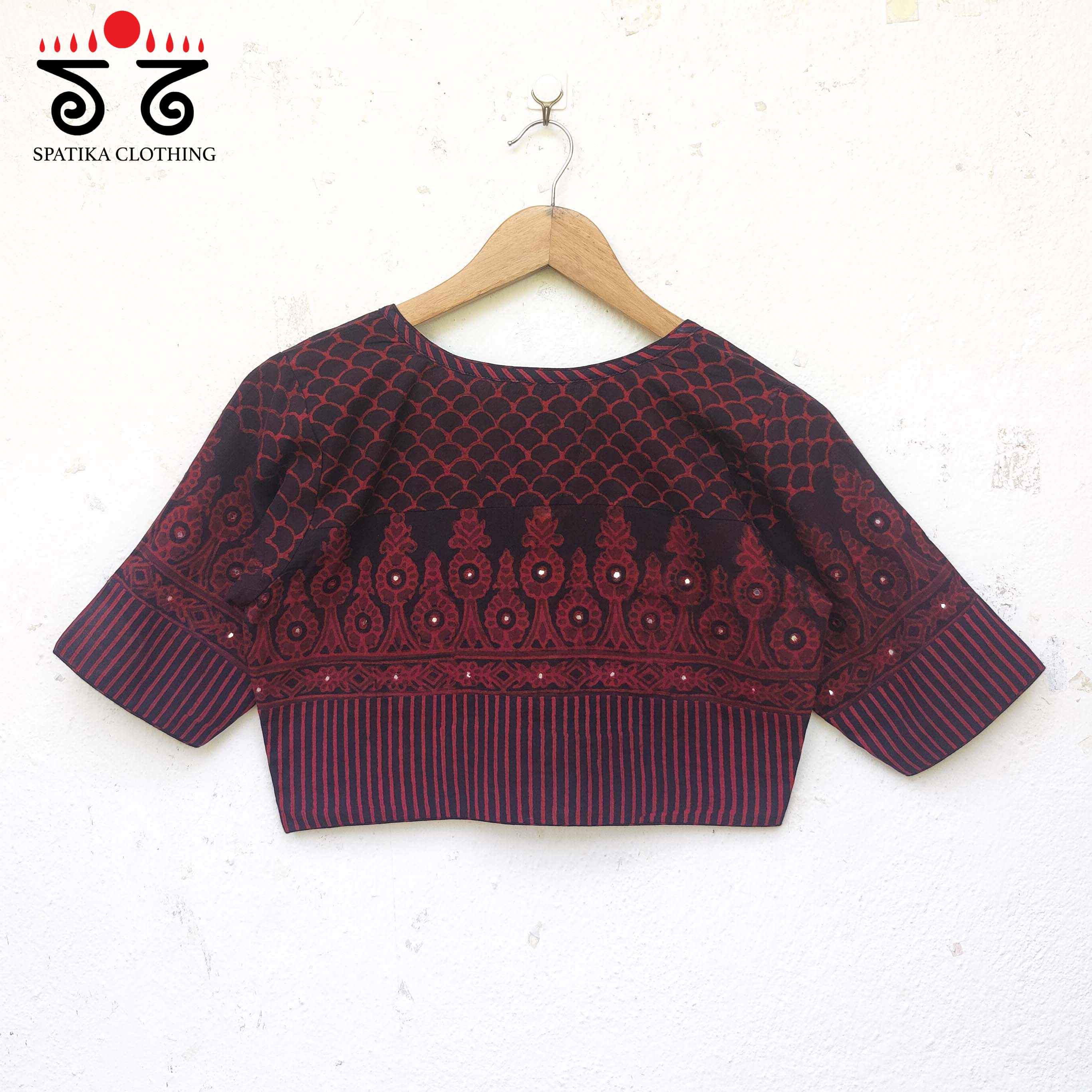 Brown Paneled Blouse - Natural Dyed!