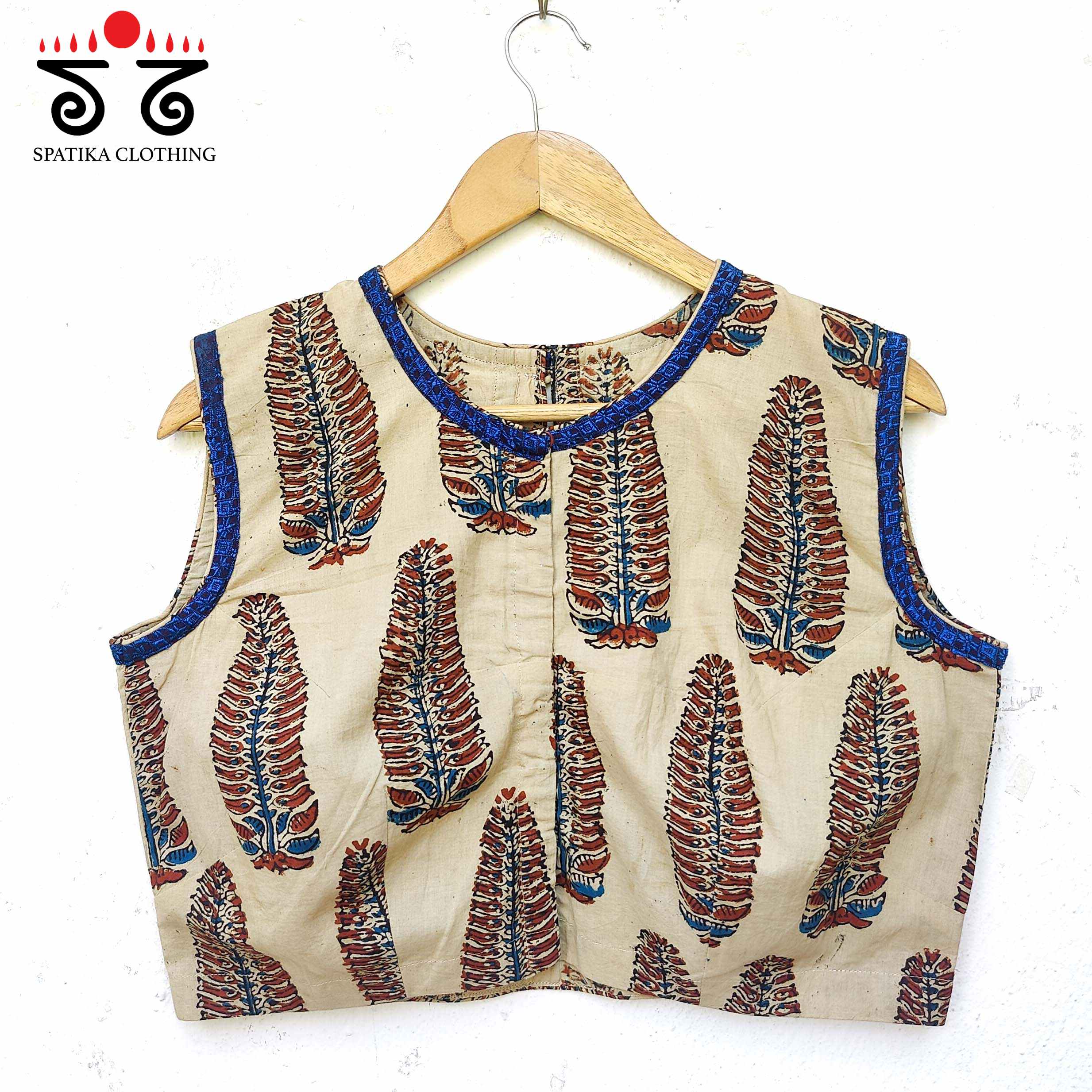 Ajrak Khun Sleeveless Blouse