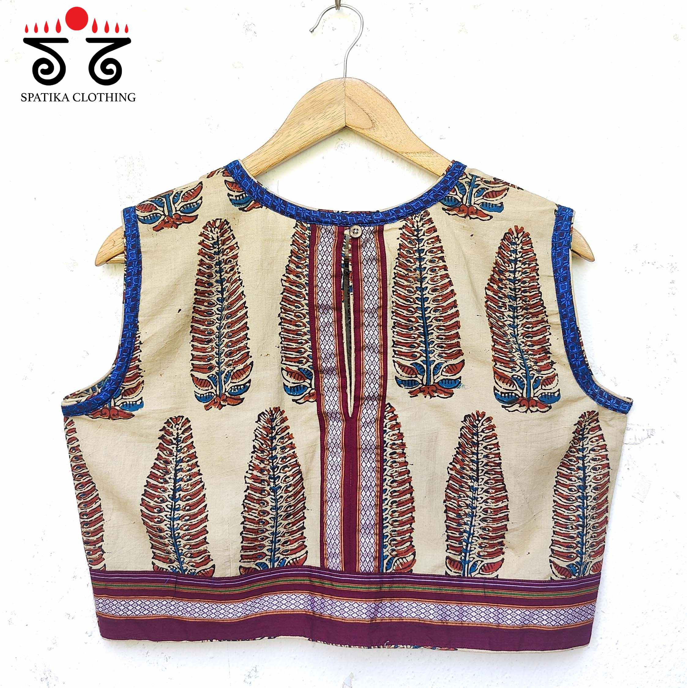 Ajrak Khun Sleeveless Blouse