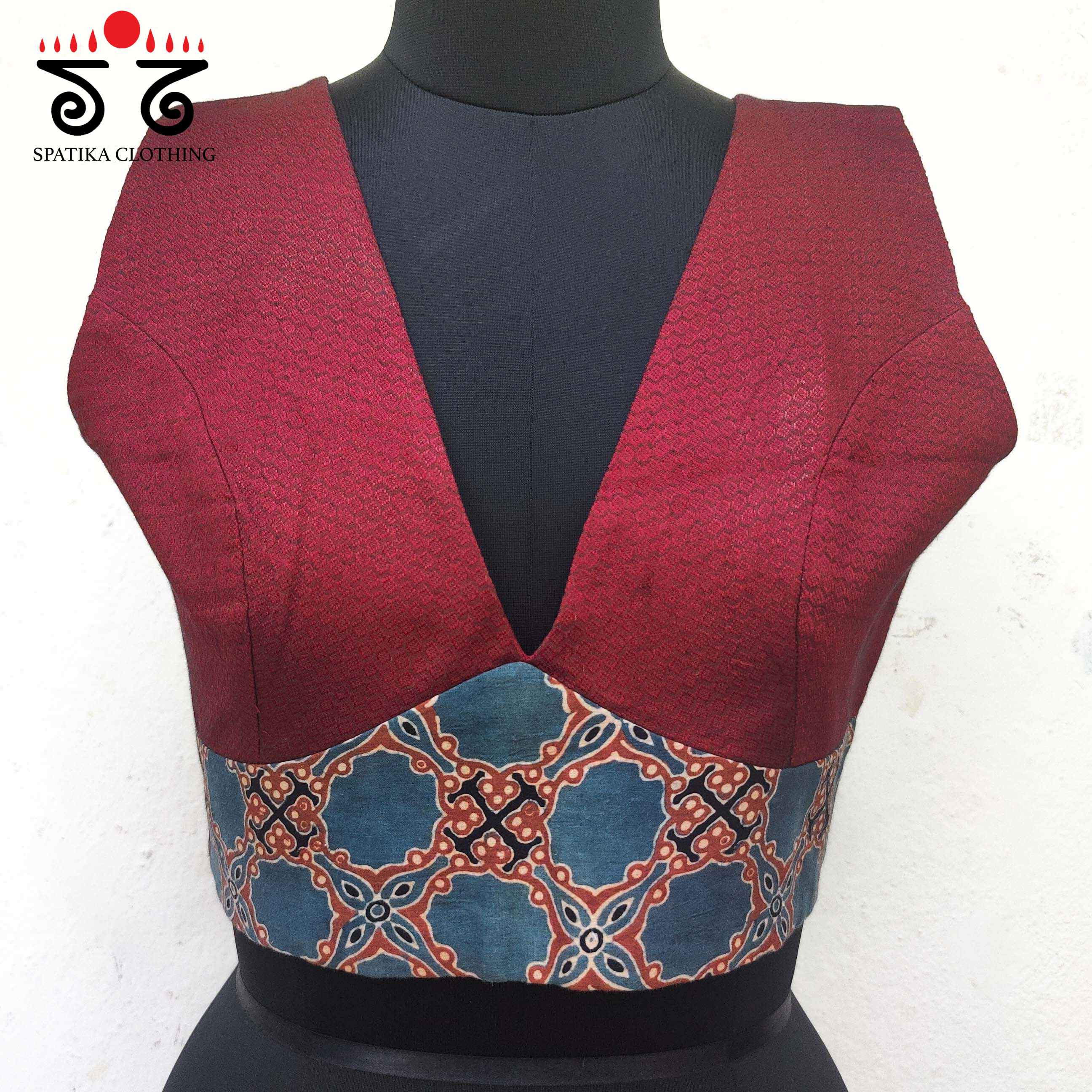 Khun - Ajrak Padded Sleeveless Blouse
