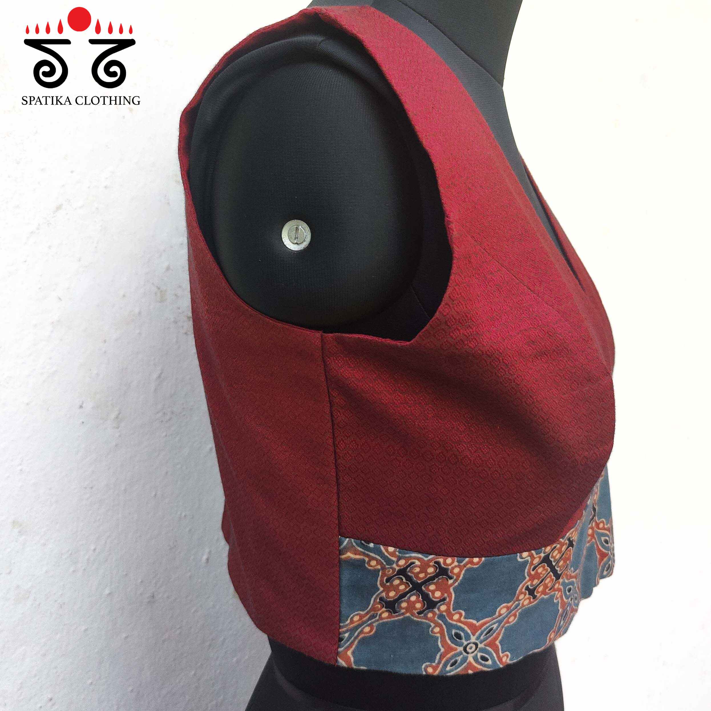 Khun - Ajrak Padded Sleeveless Blouse