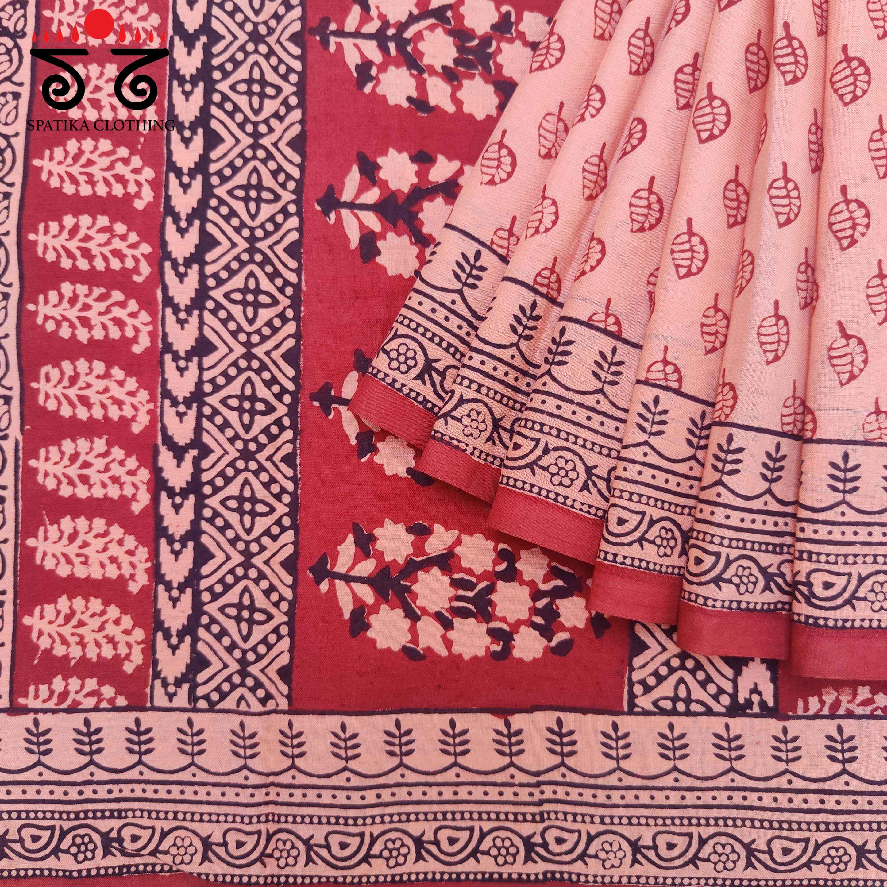 Handblock Printed Cotton Saree