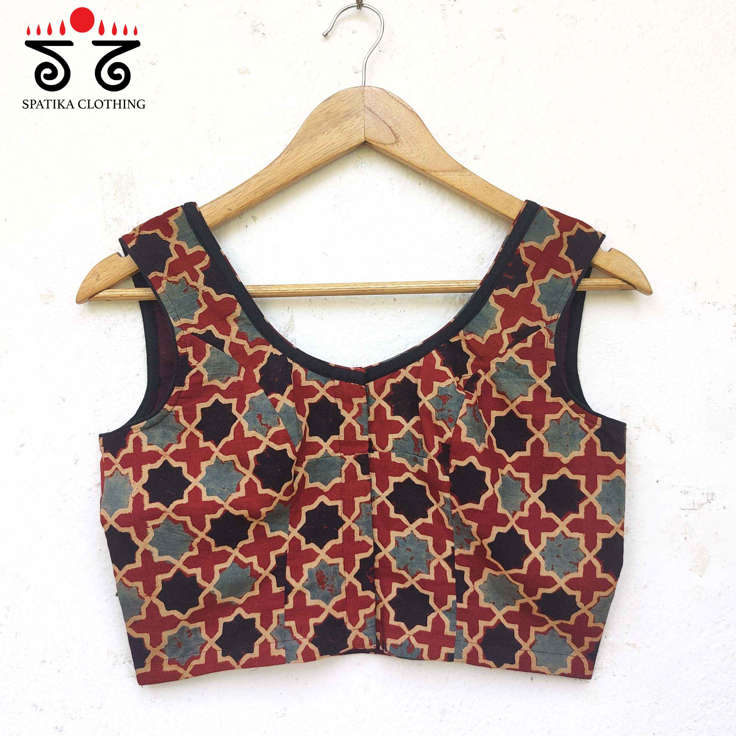 Ajrak Handembroidered Sleeveless Blouse