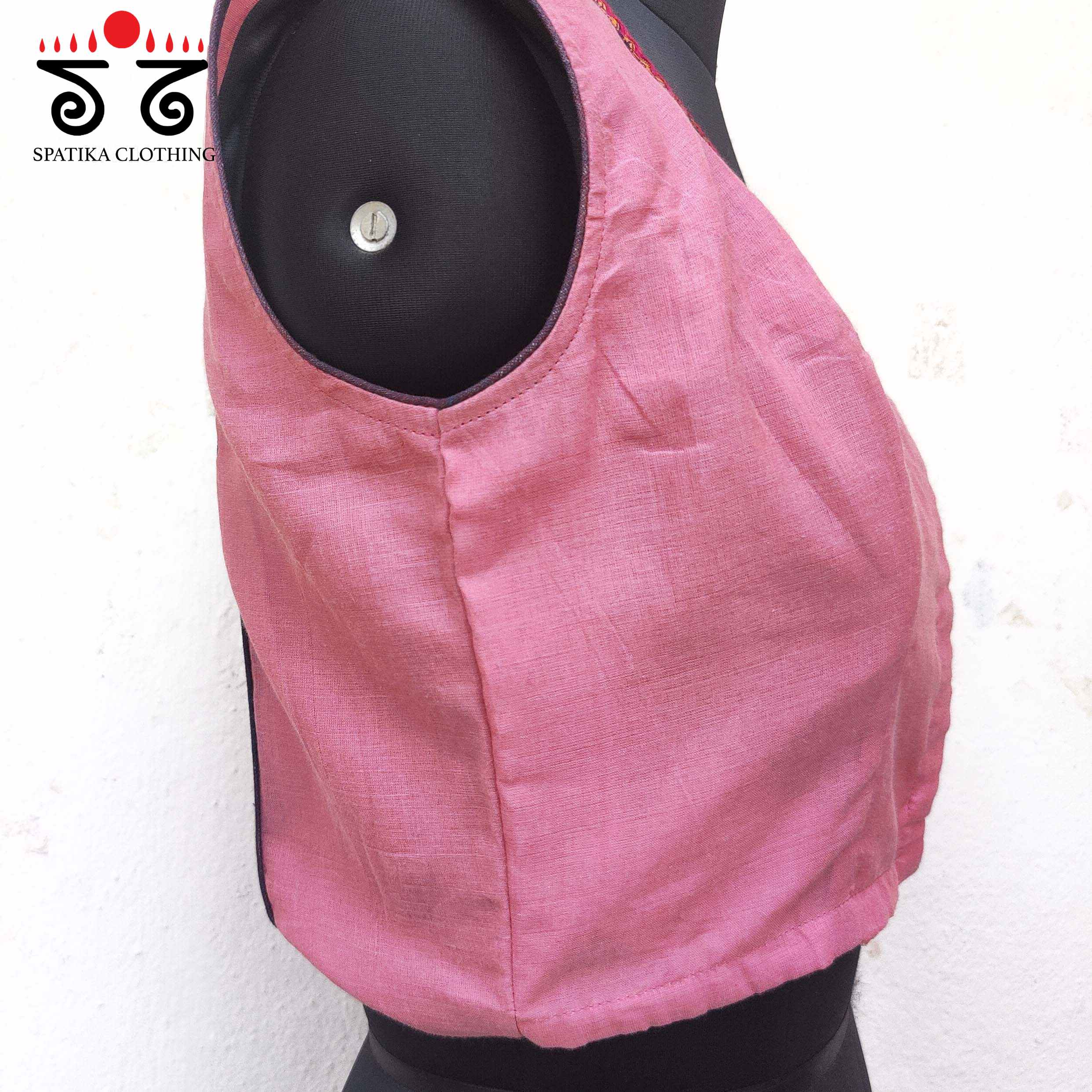 Pink Paneled Sleeveless Blouse New!