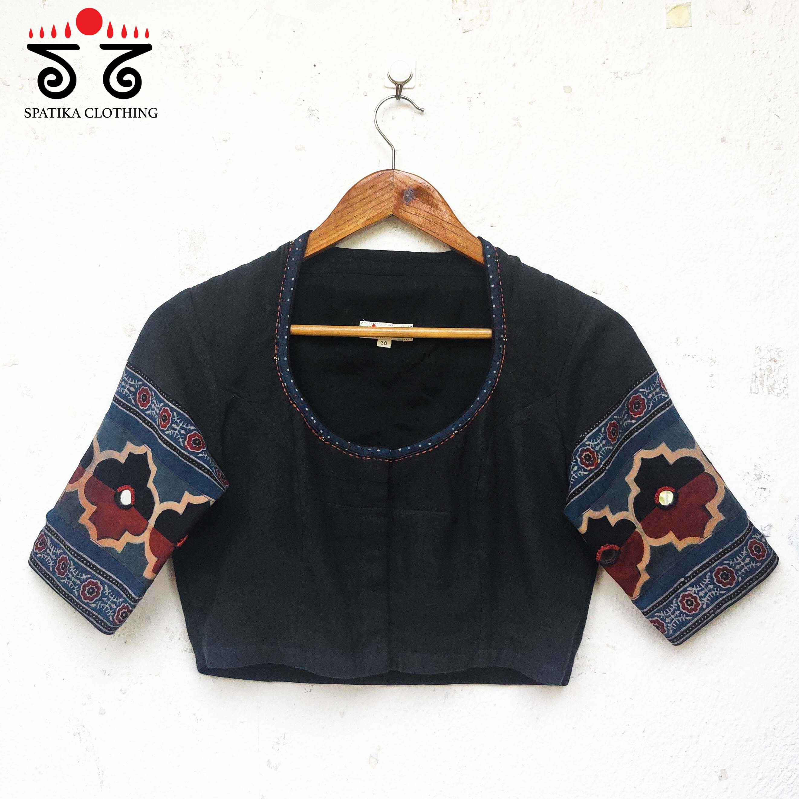 The Indigo - Ajrakh Mirror Blouse