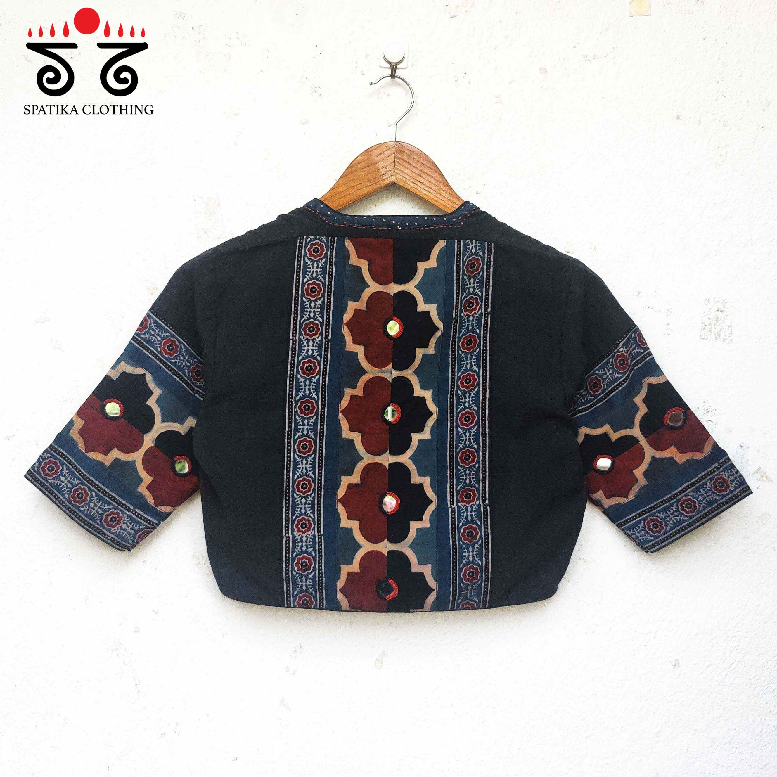 The Indigo - Ajrakh Mirror Blouse