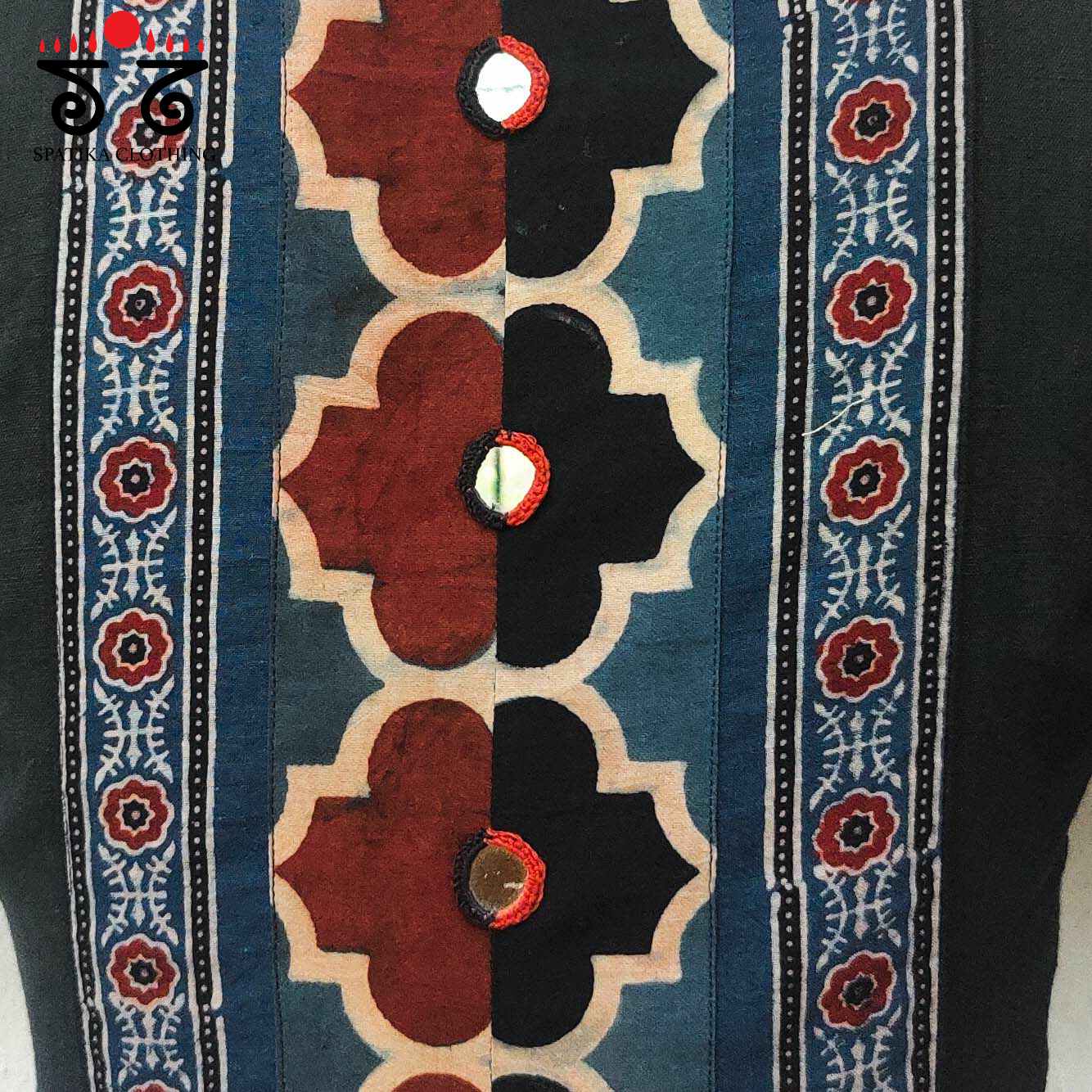 The Indigo - Ajrakh Mirror Blouse