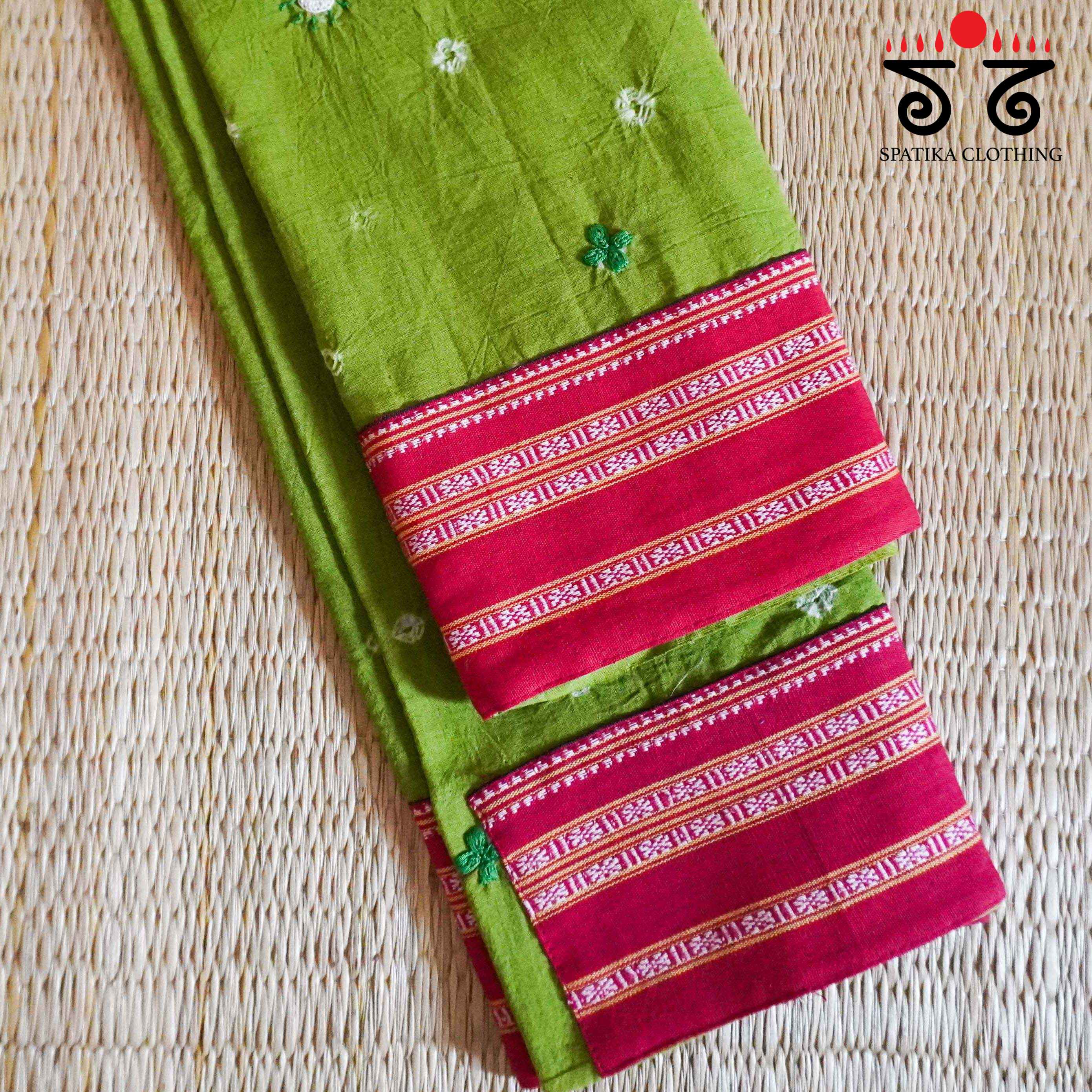 Hand Embroidered Bandhani Blouse Fabric