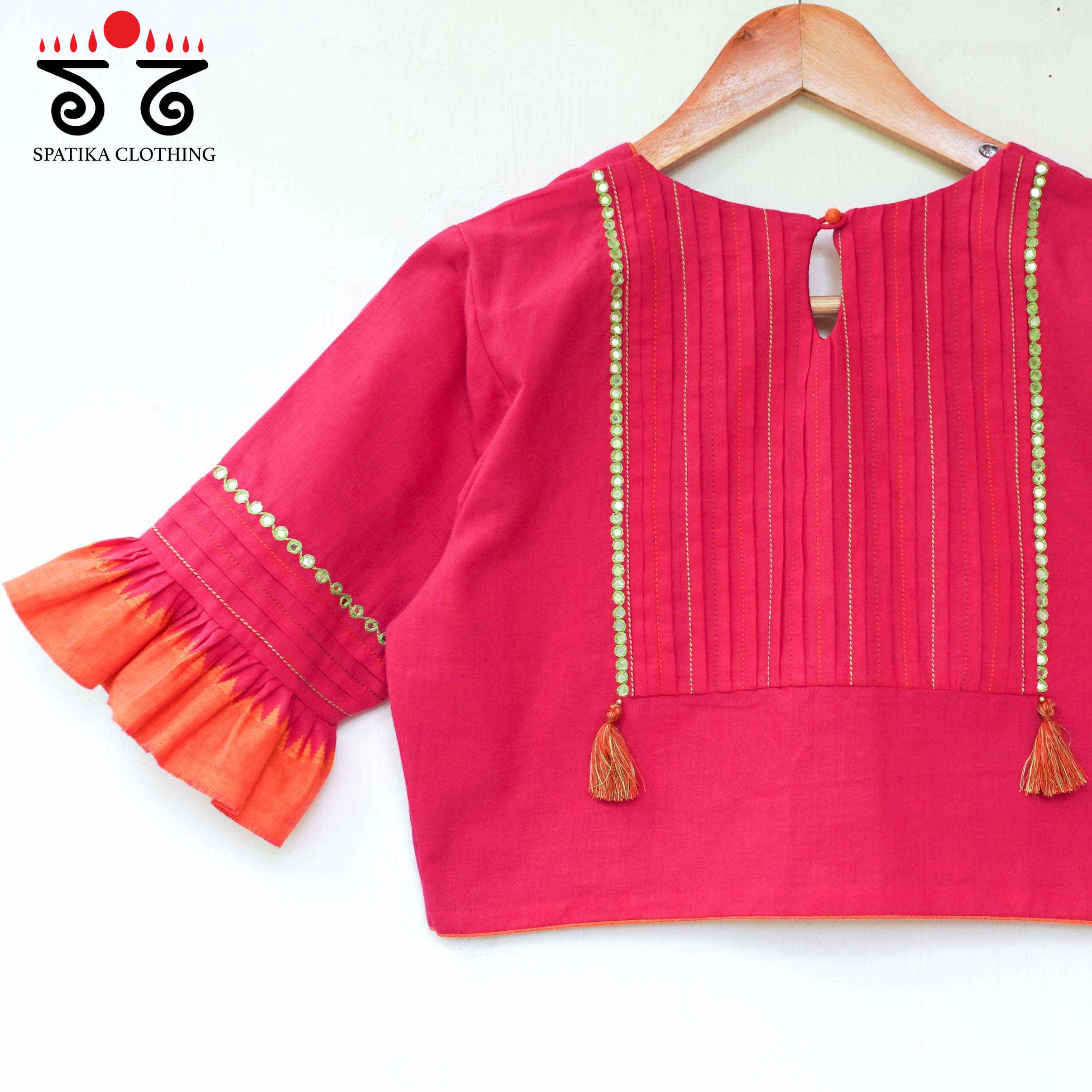 Frilled Mirror- Handcrafted Blouse