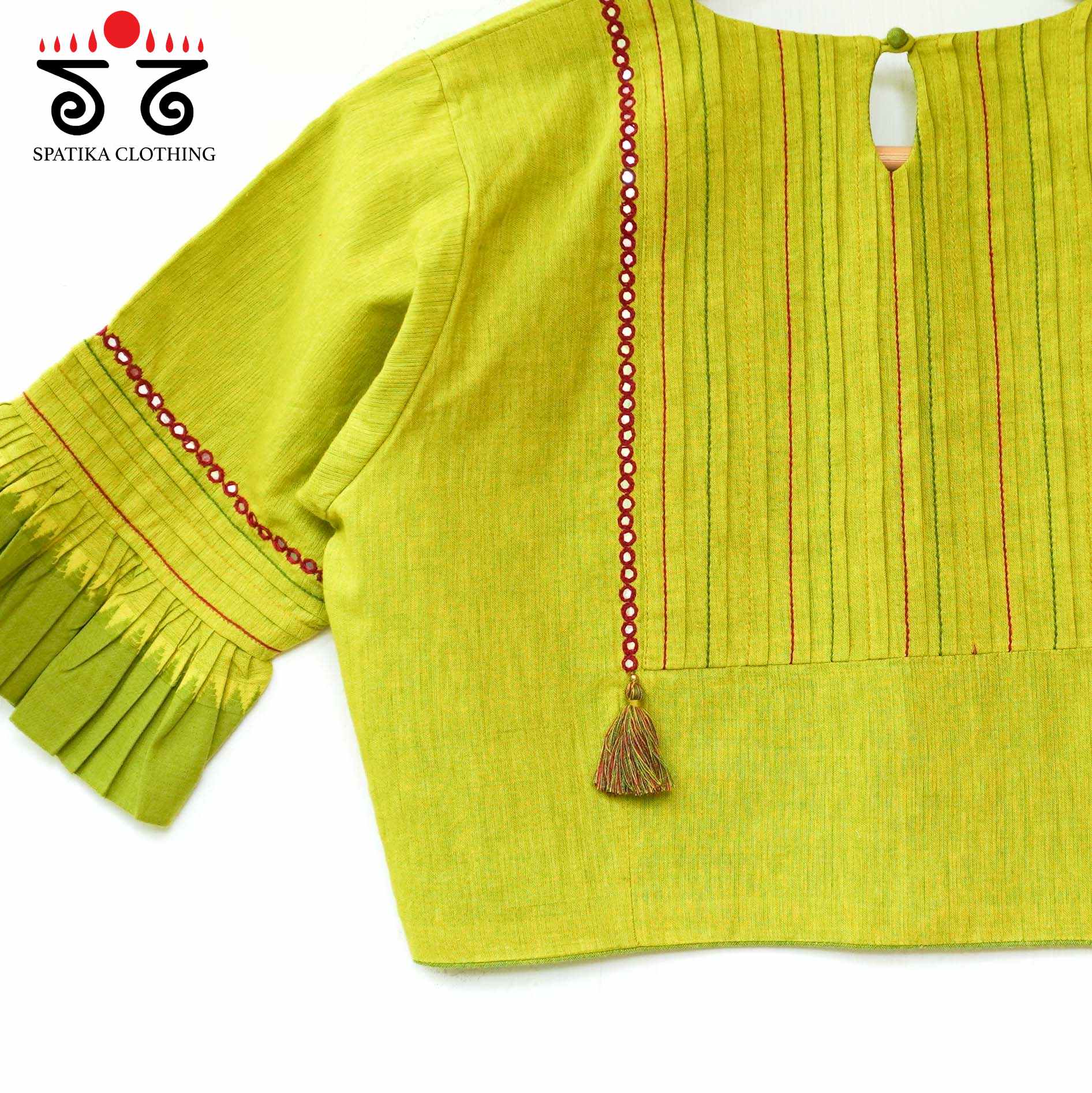 Frilled Mirror- Handcrafted Blouse