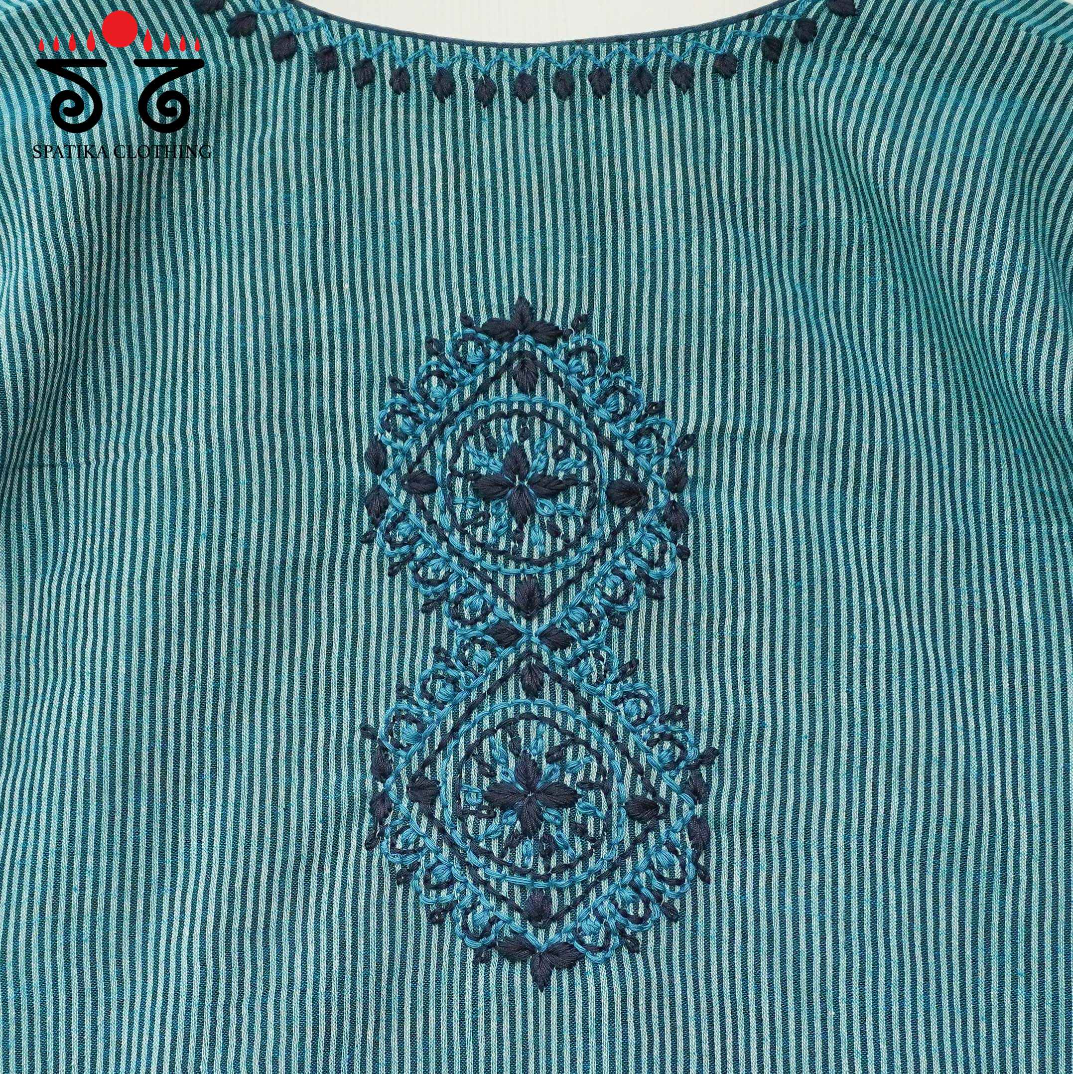 Striped Chikankari - Handcrafted Blouse