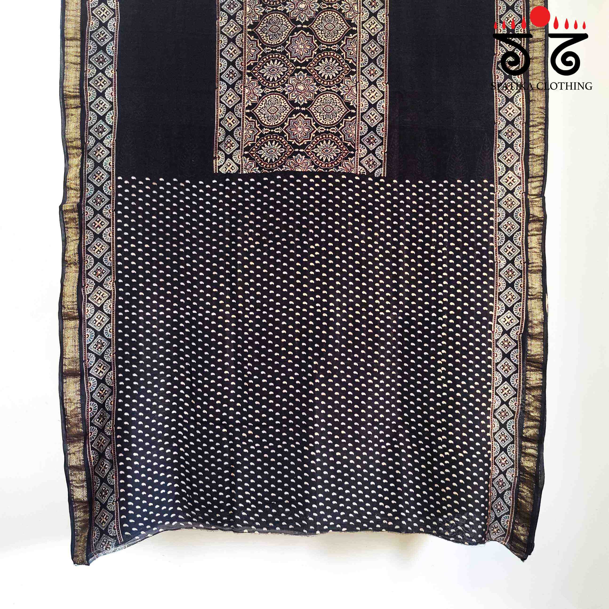 Ajrak Maheshwari Silk Cotton Saree