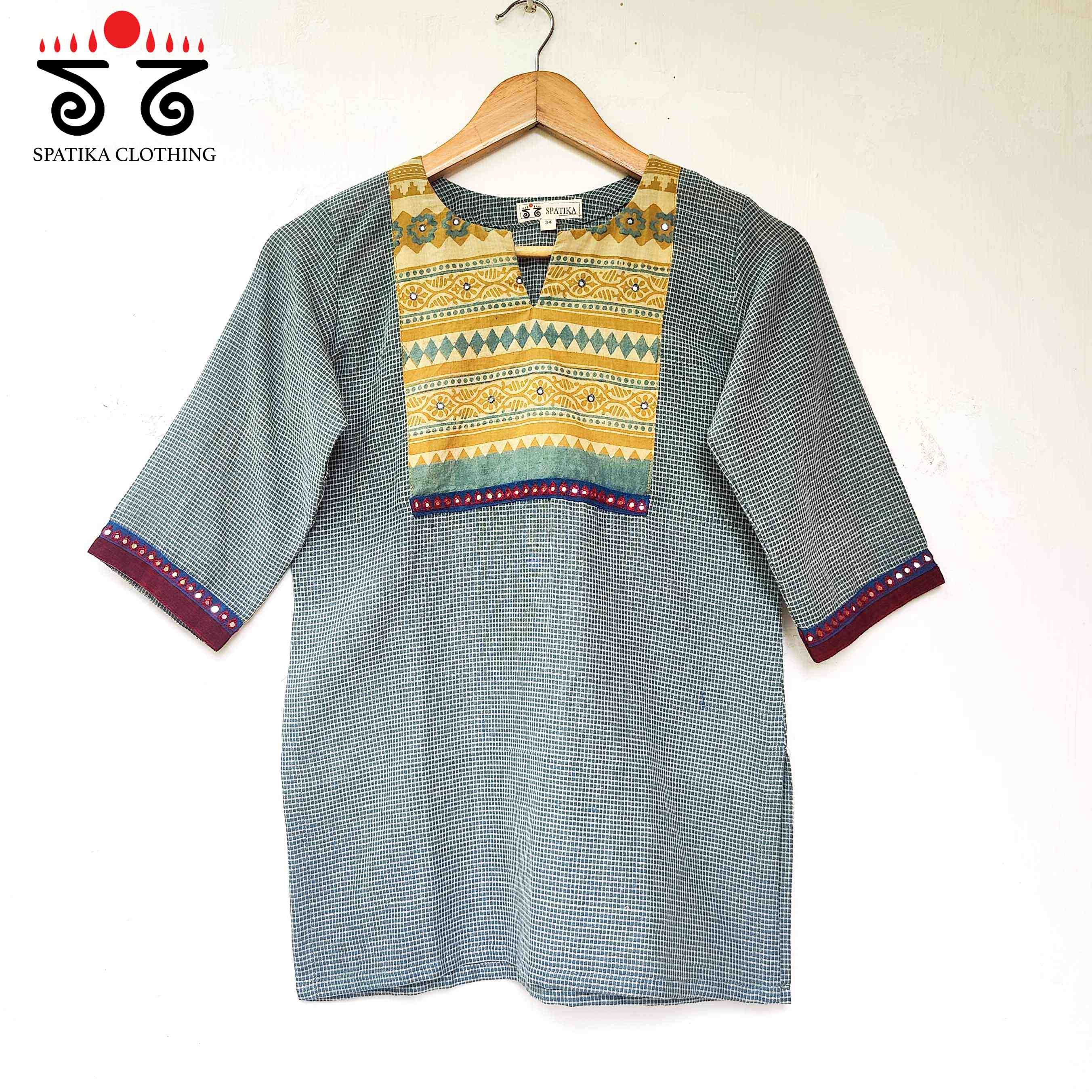 Hand Embroidered Revival Short Kurta