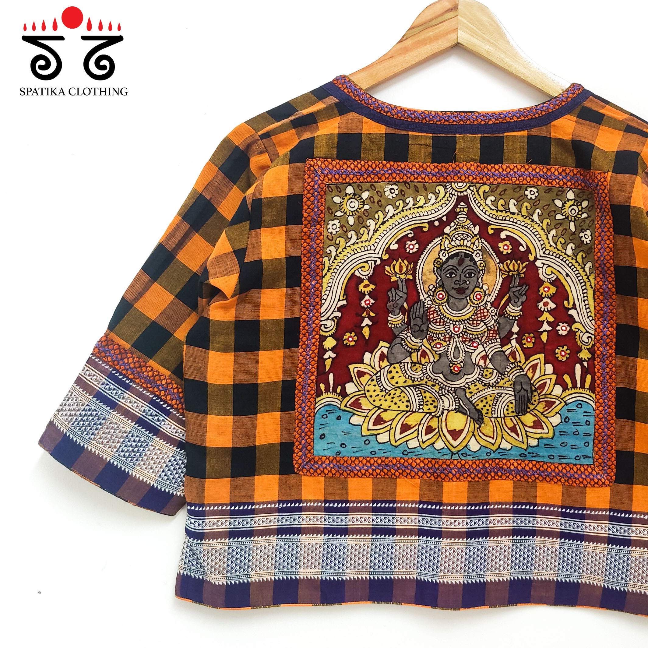 Ashta Lakshmi - Pen Kalamkari Crop top