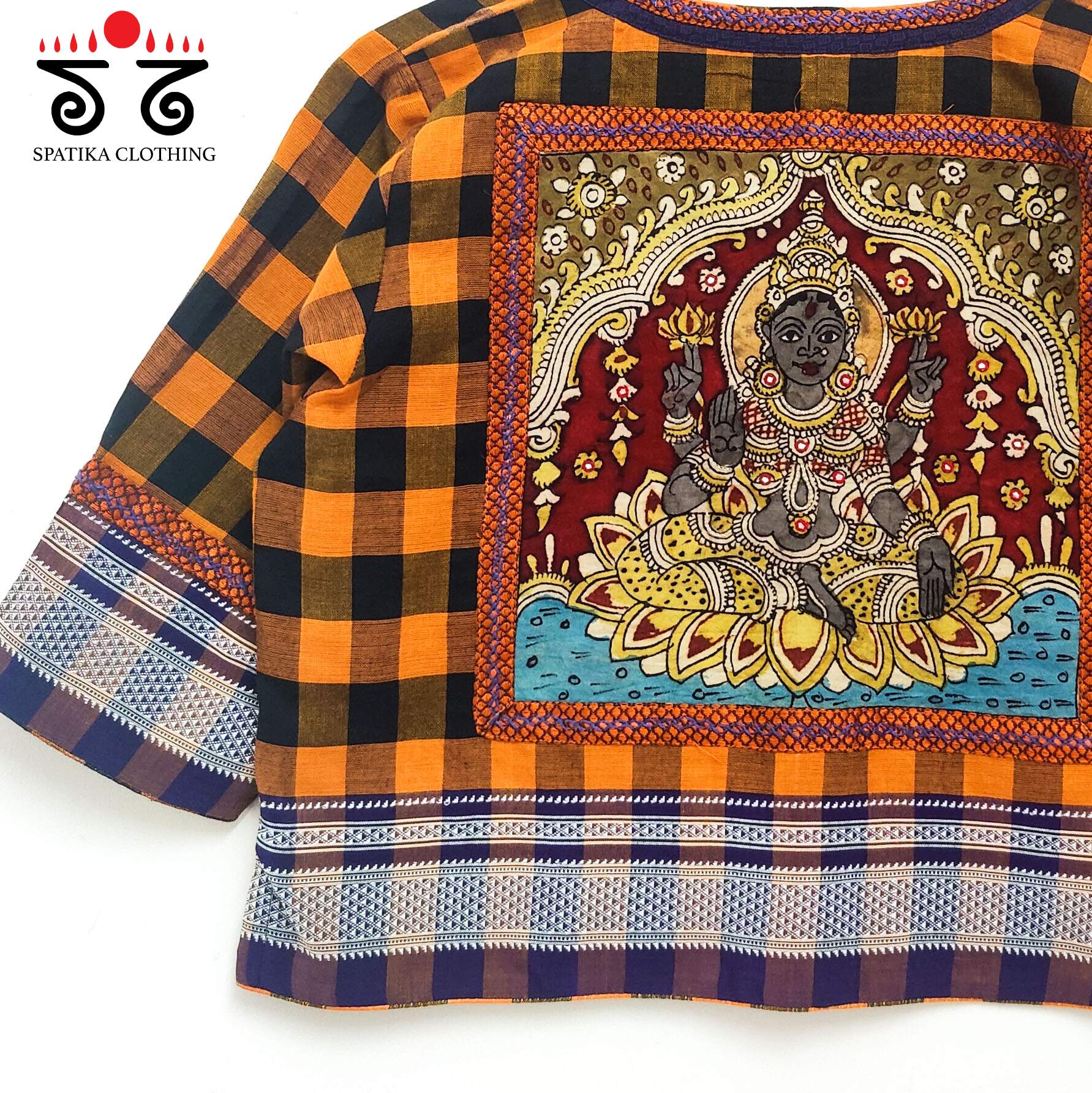 Ashta Lakshmi - Pen Kalamkari Crop top