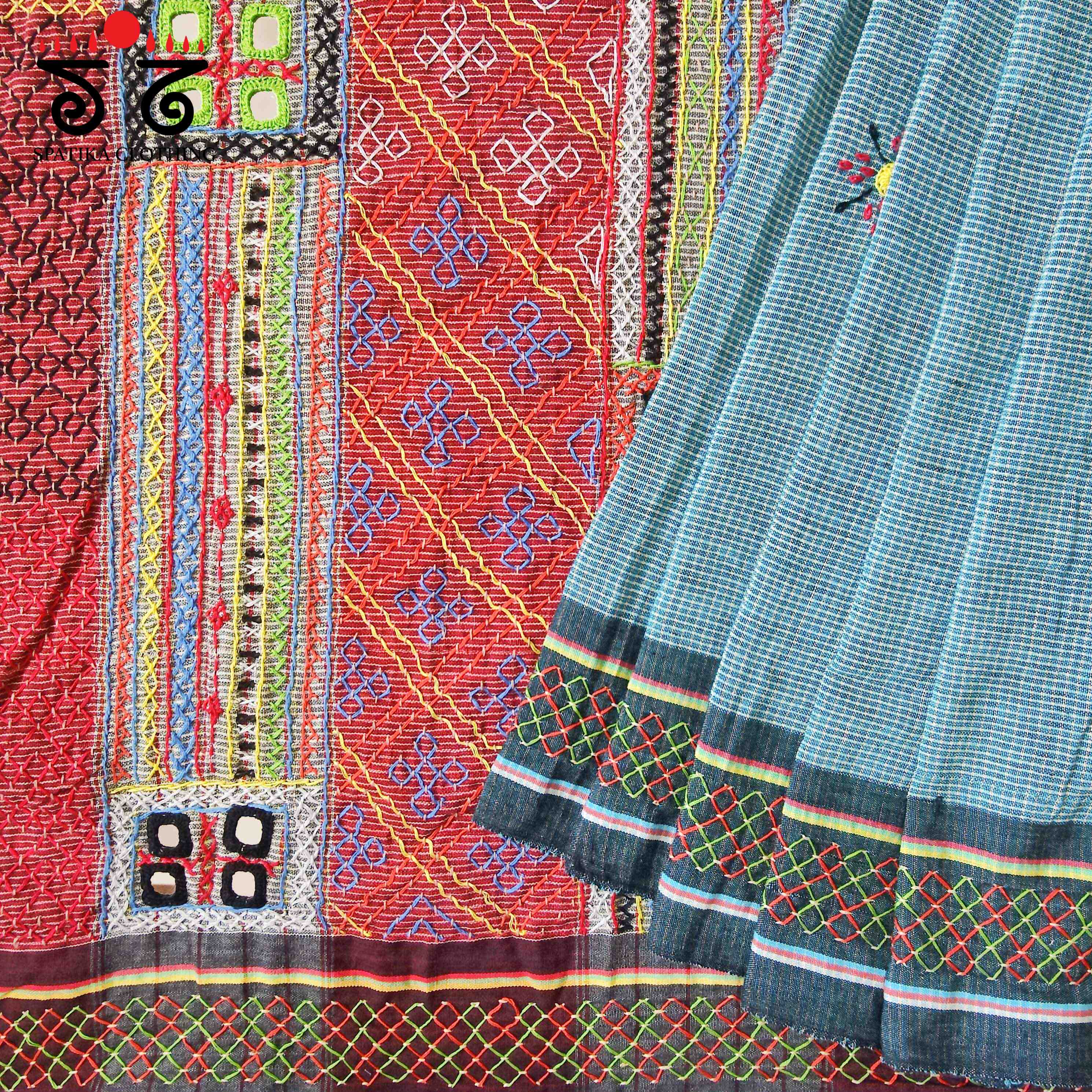 Lambani Hand Embroidered Revival Cotton Saree
