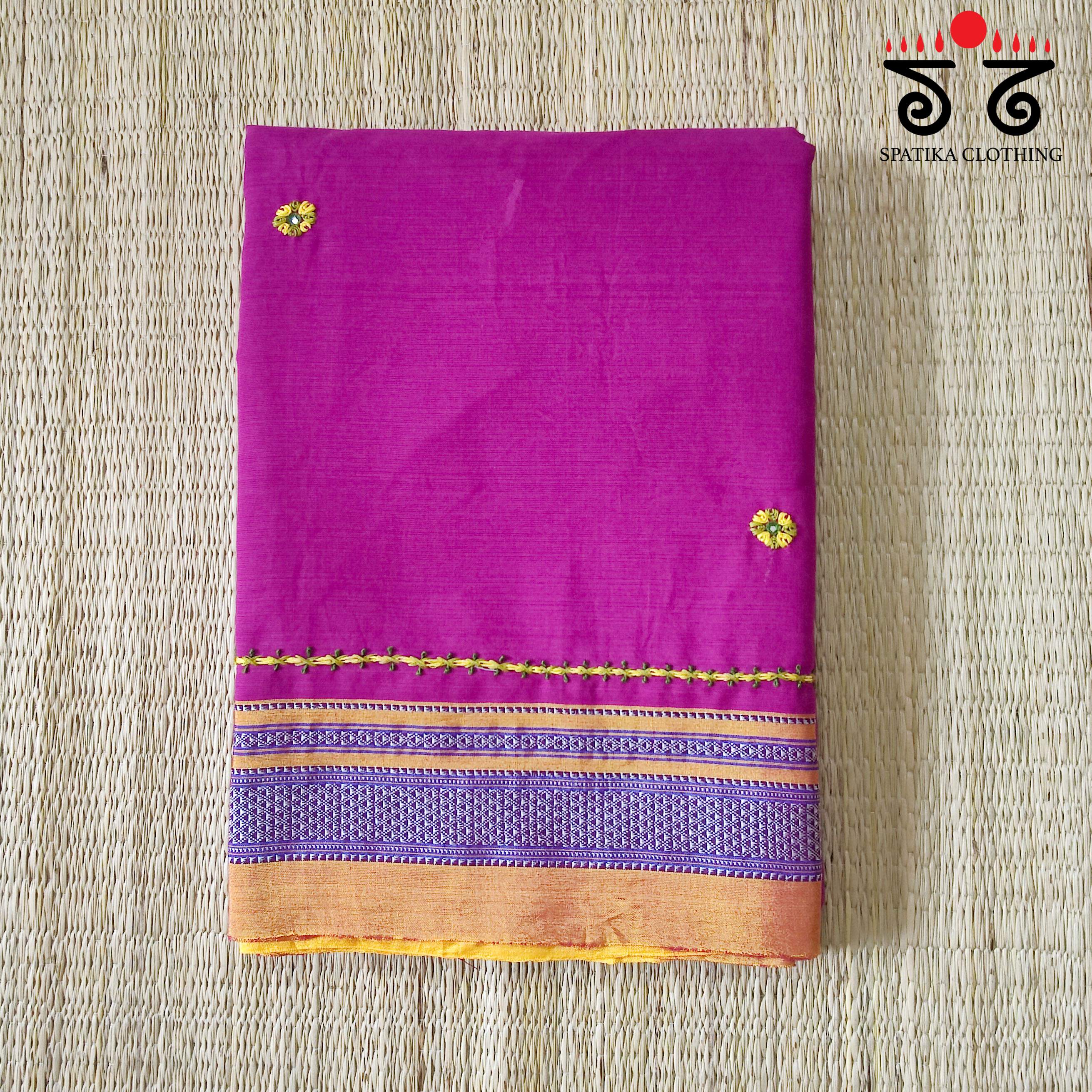 Ilkal Hand-embroidered Cotton Saree