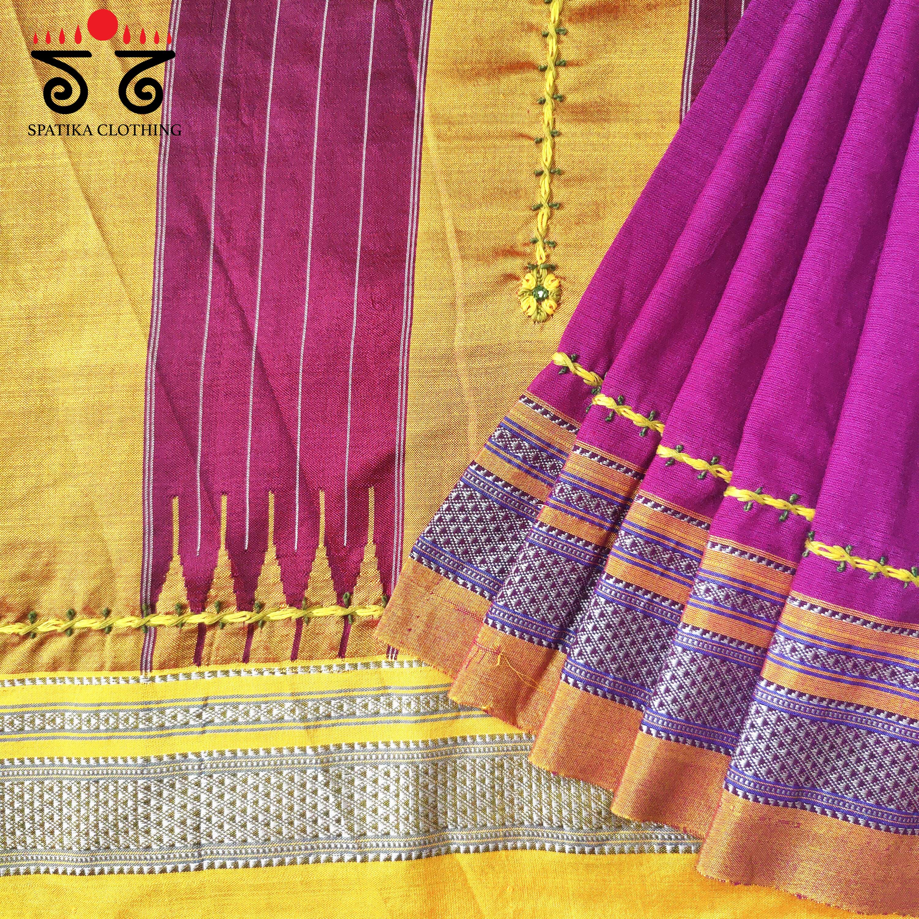 Ilkal Hand-embroidered Cotton Saree