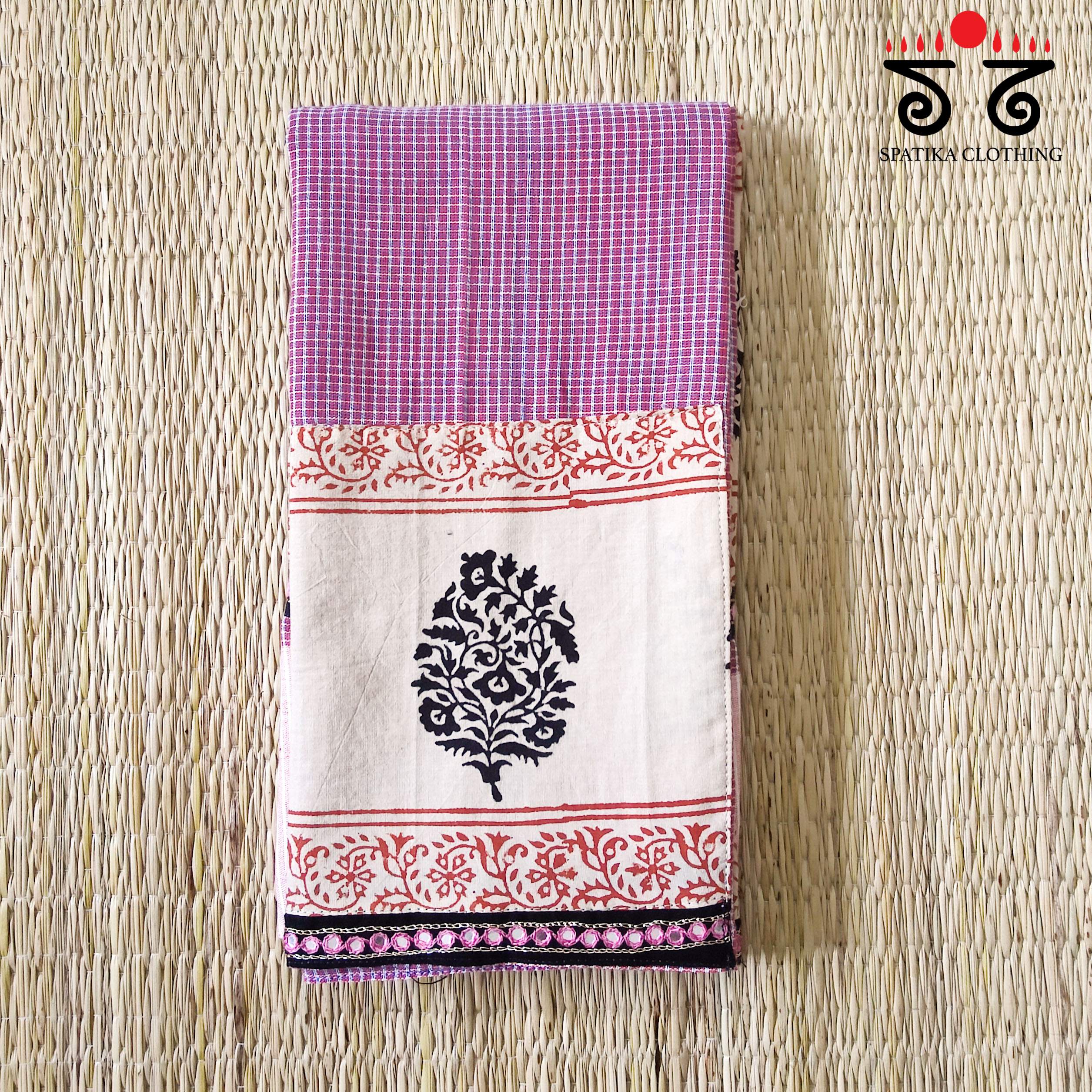 Hand Embroidered Ilkal Blouse Fabric