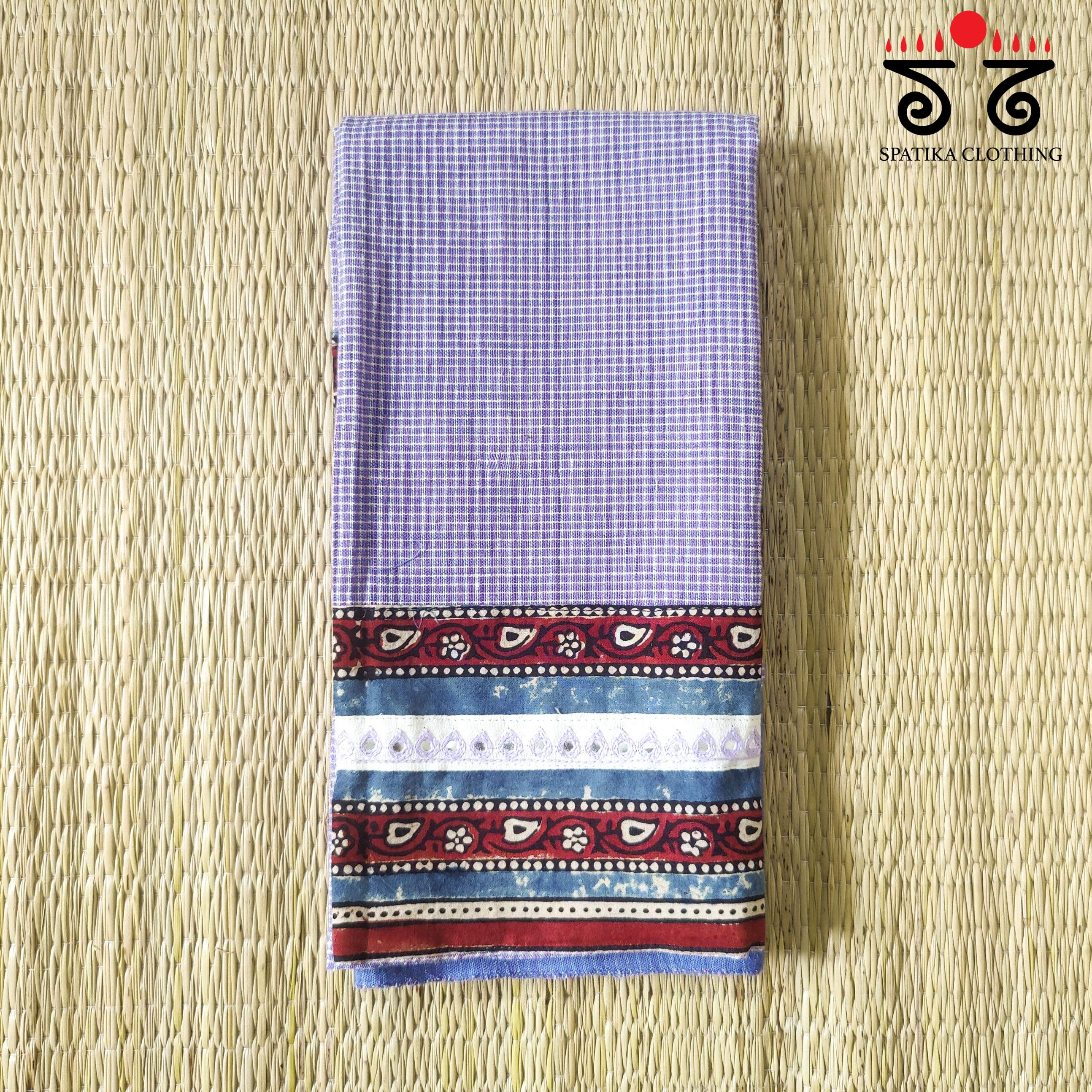 Hand Embroidered Ilkal Blouse Fabric