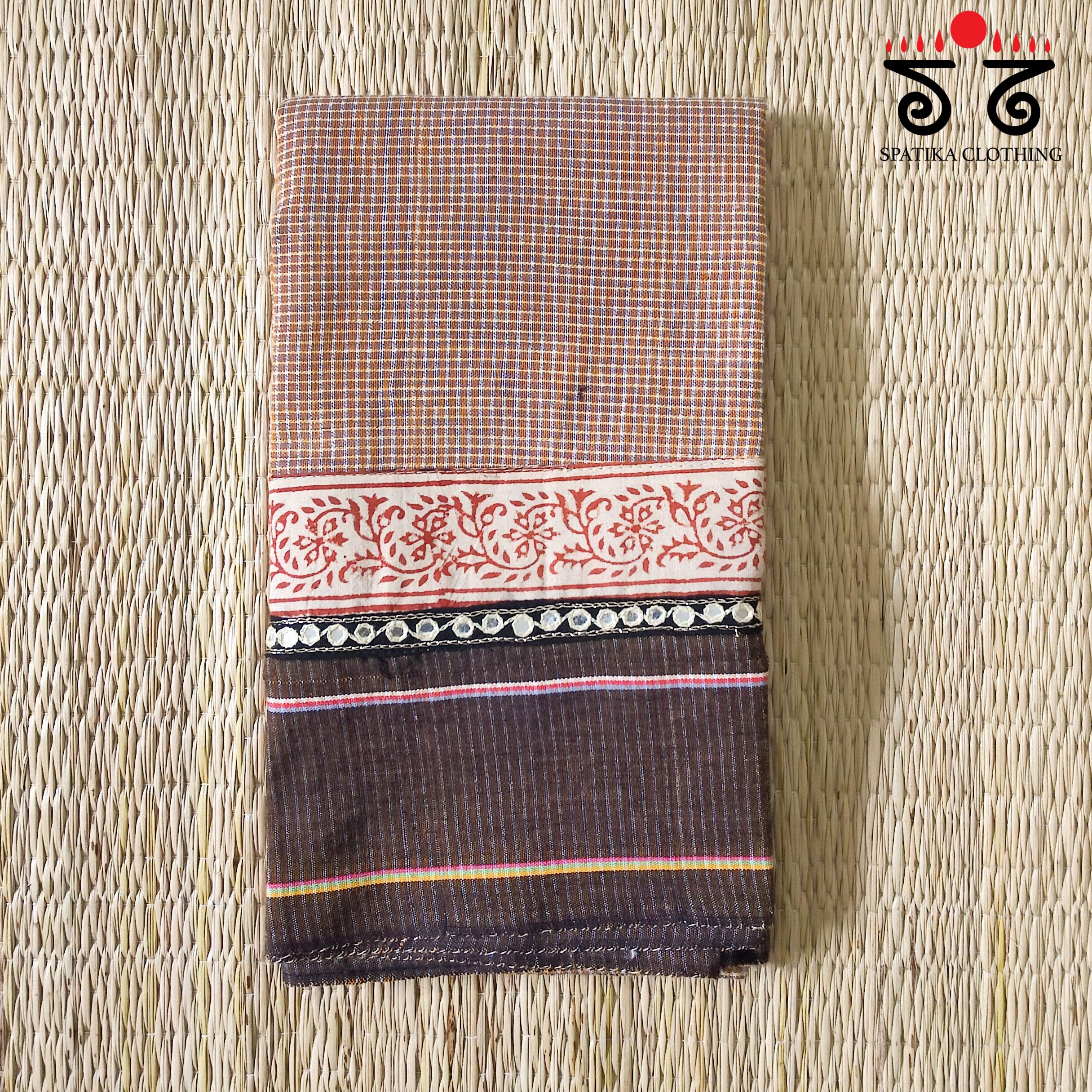 Hand Embroidered Ilkal Blouse Fabric