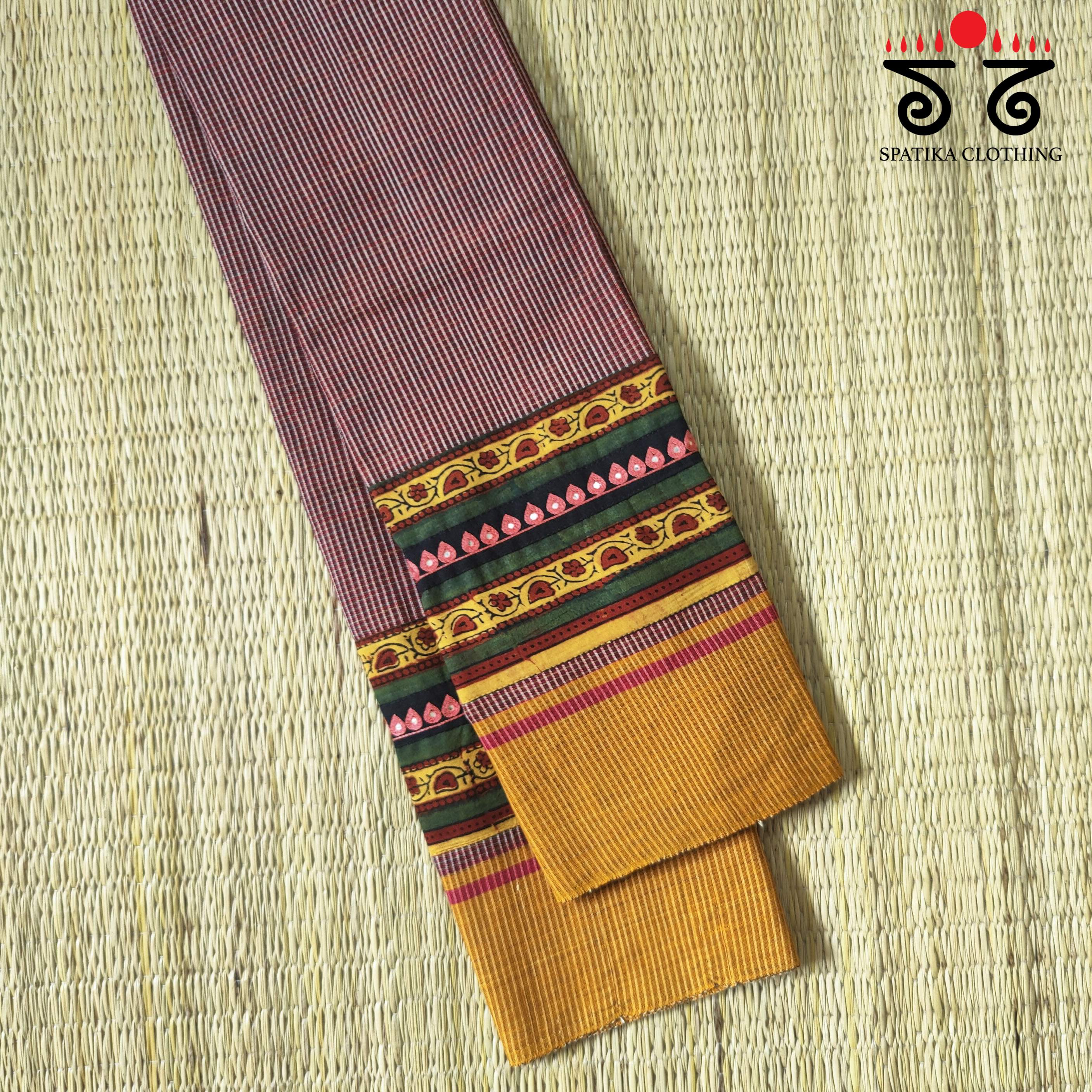 Hand Embroidered Ilkal Blouse Fabric