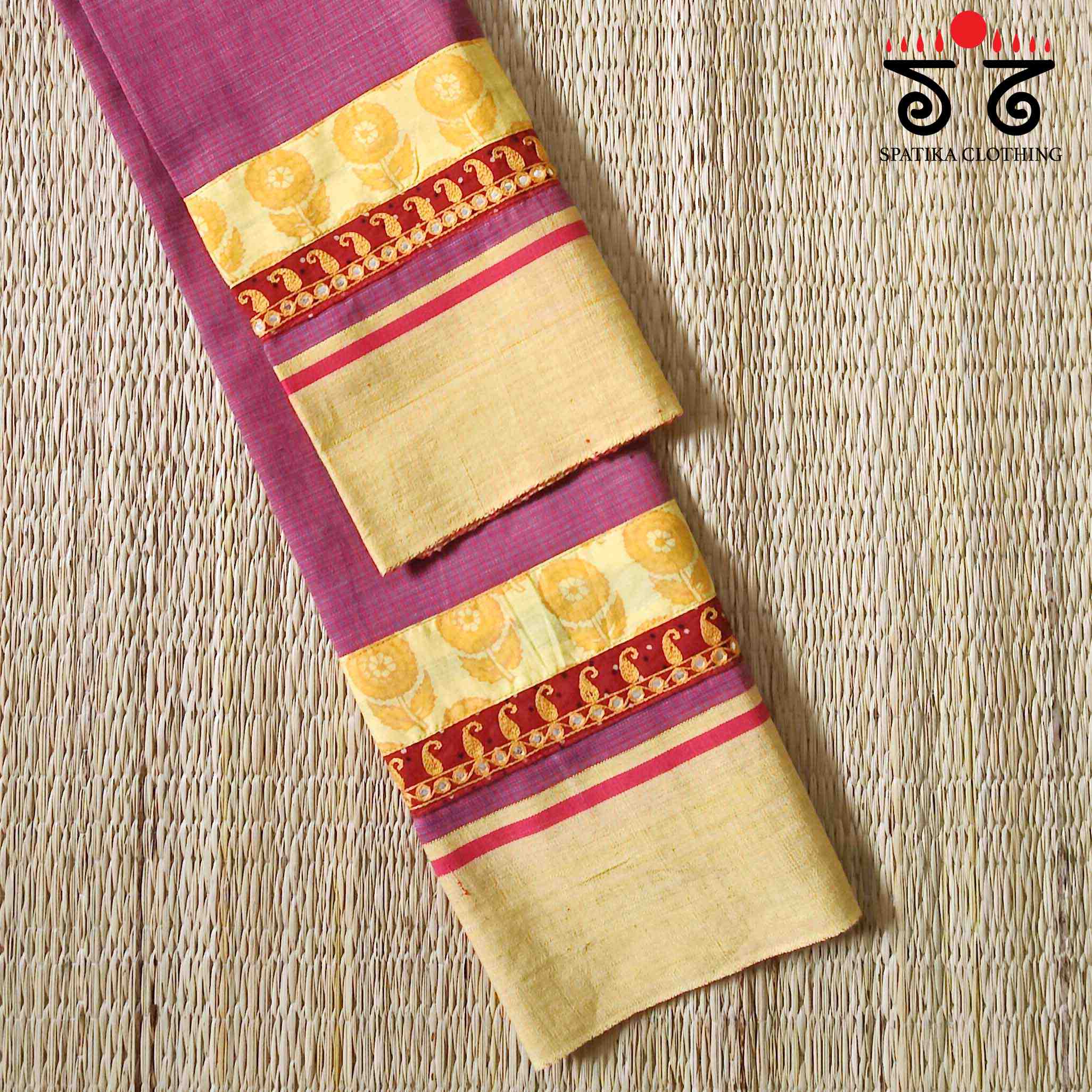 Hand Embroidered Ilkal Blouse Fabric