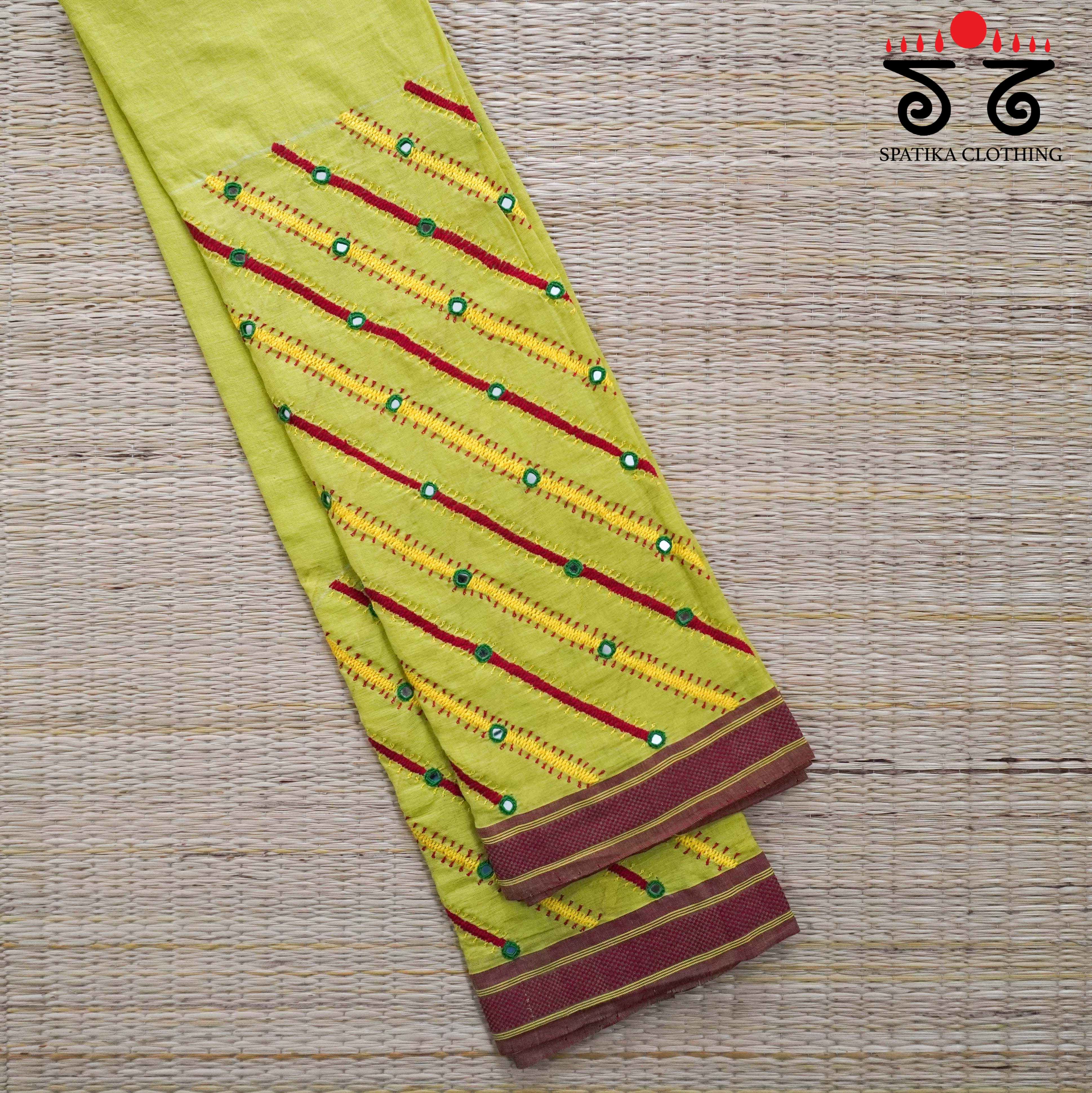 Banjara Hand Embroidered Andhra Cotton Blouse Fabric