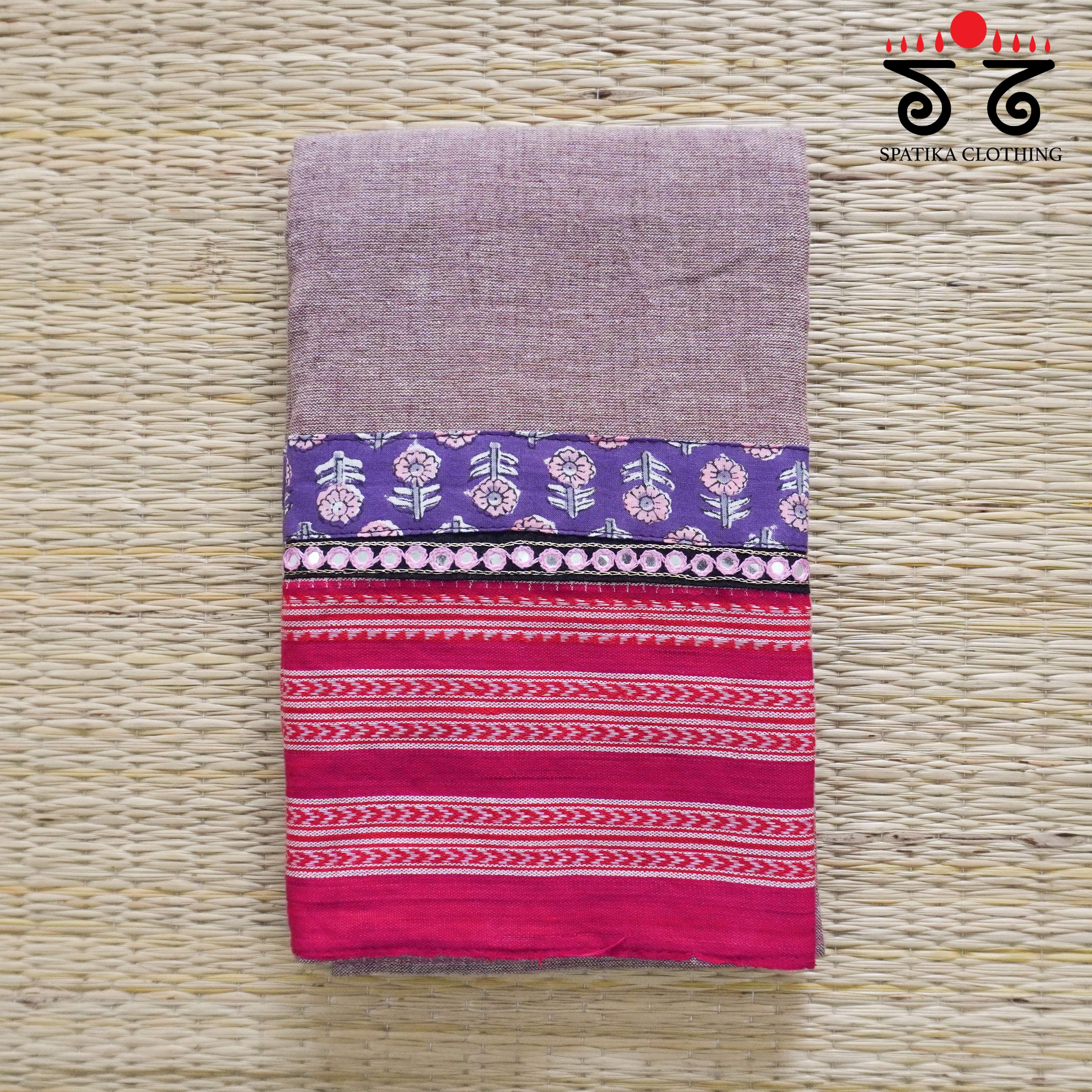 Hand Embroidered Ilkal Blouse Fabric