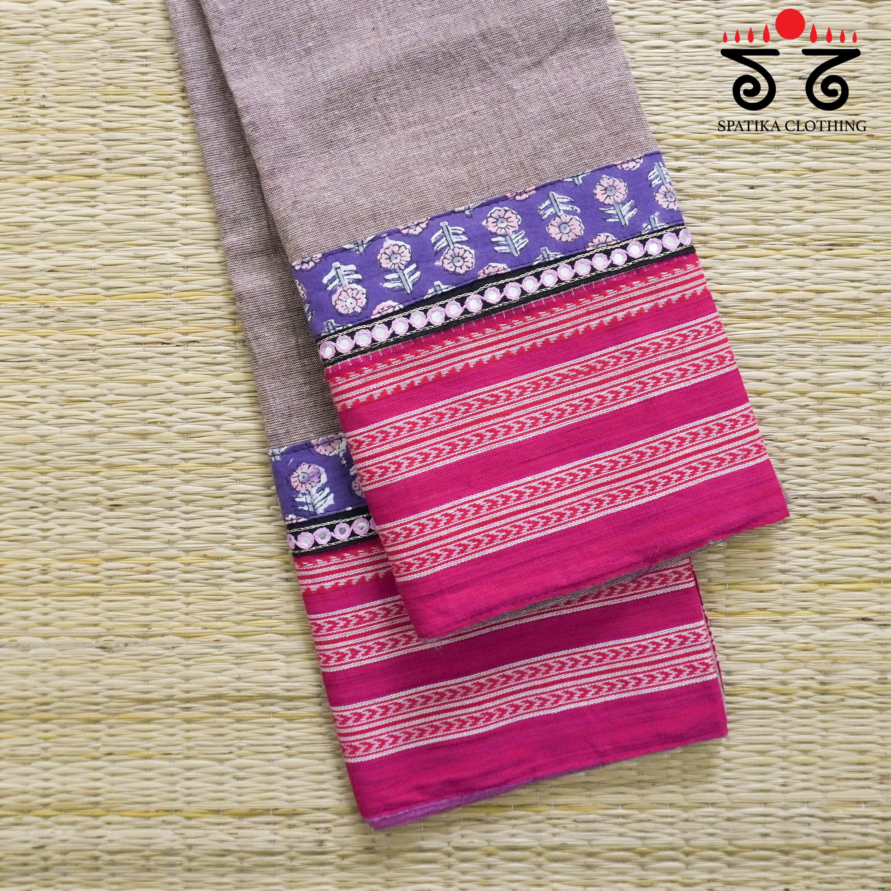 Hand Embroidered Ilkal Blouse Fabric