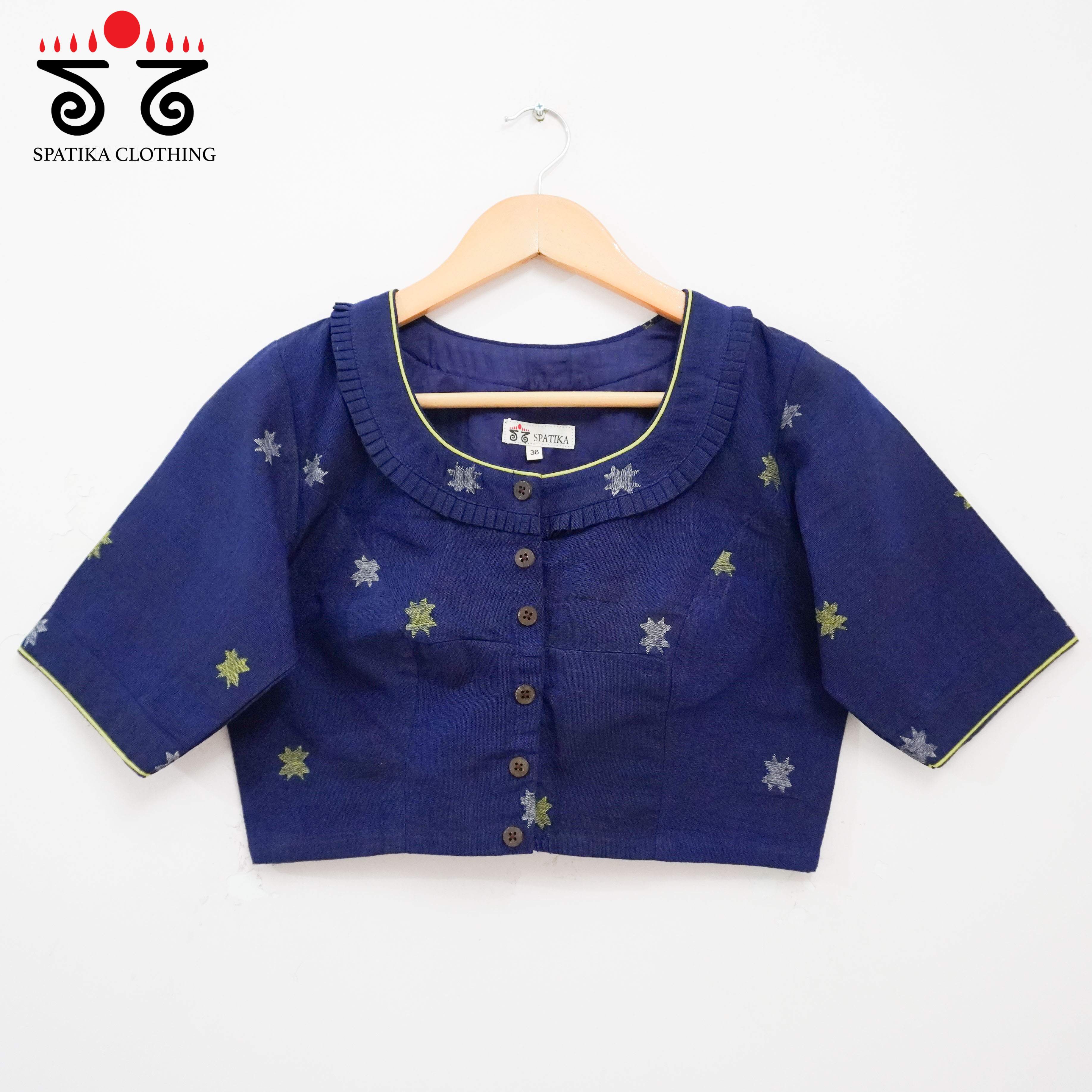 The Frilled Jamdhani Blouse