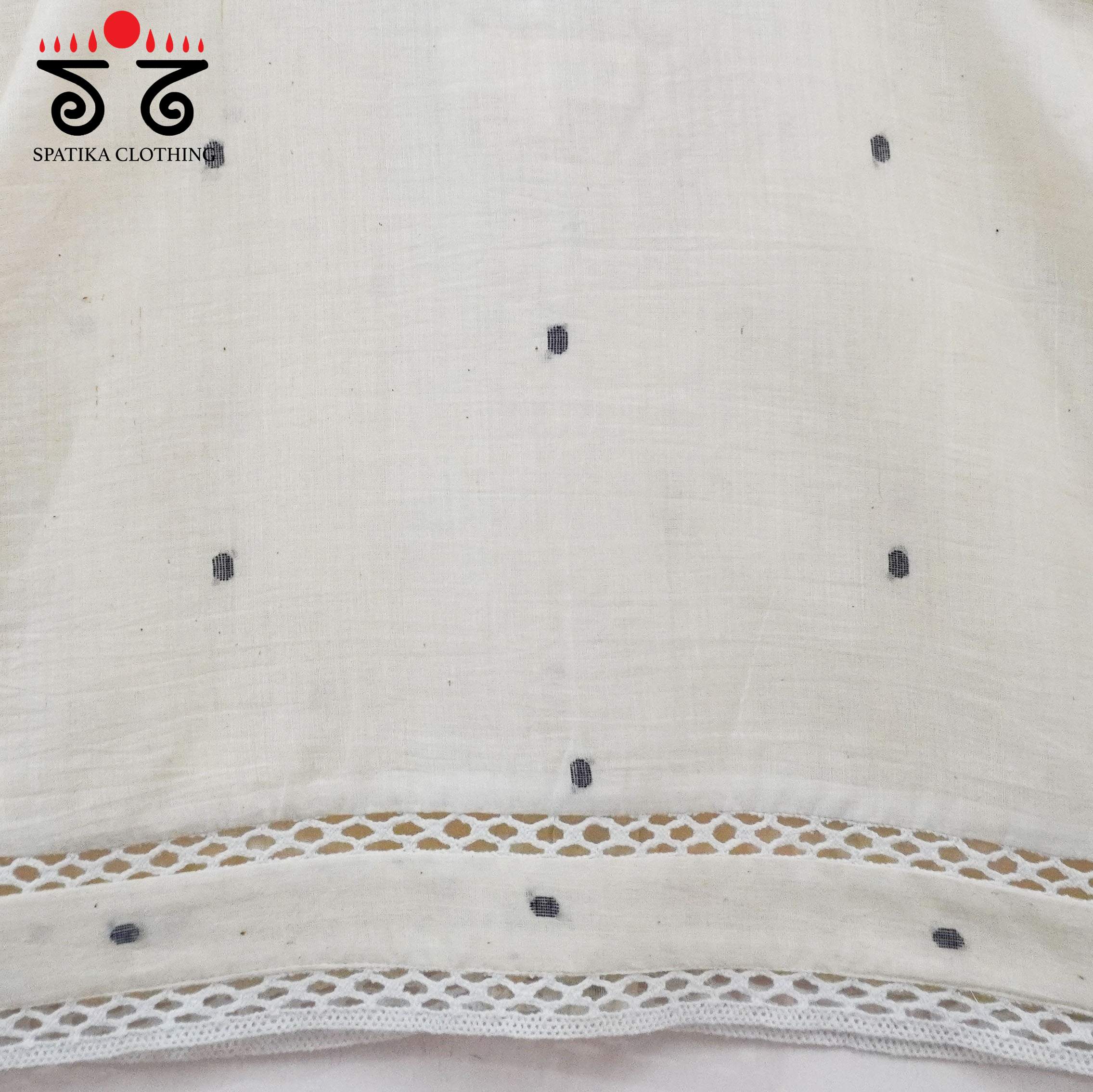 Jamdhani Lace Blouse - Black Butta