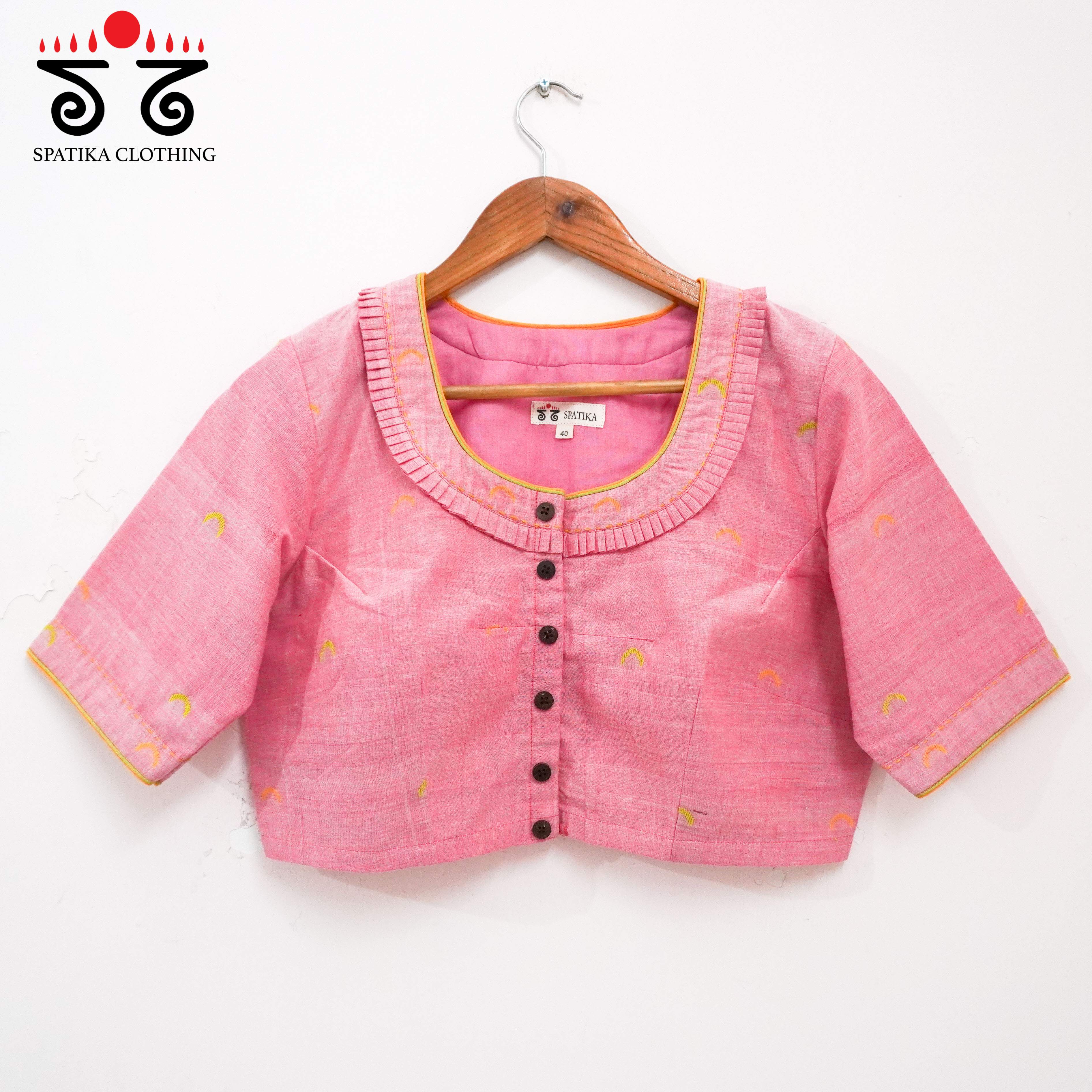 The Frilled Jamdhani Blouse