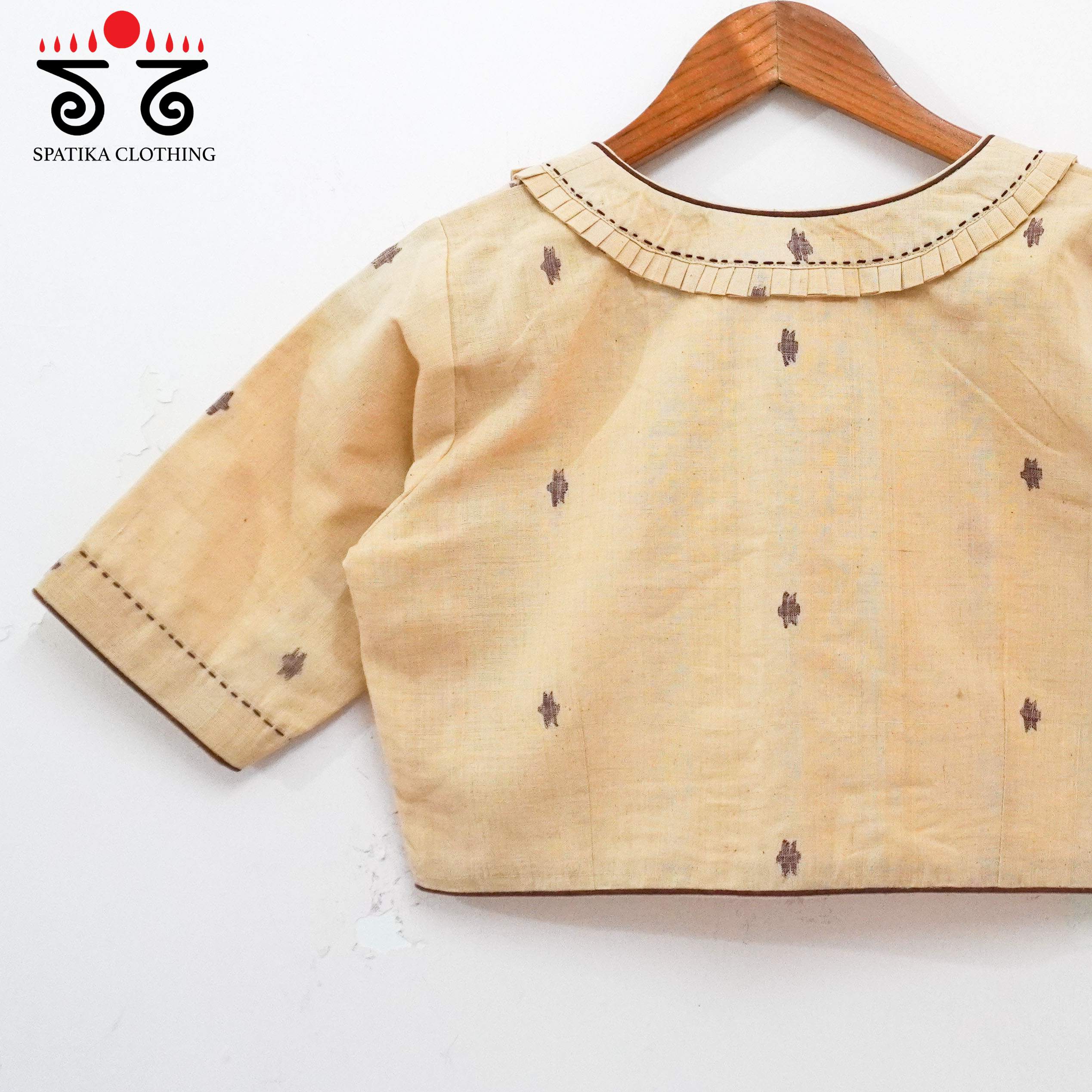 The Frilled Jamdhani Blouse