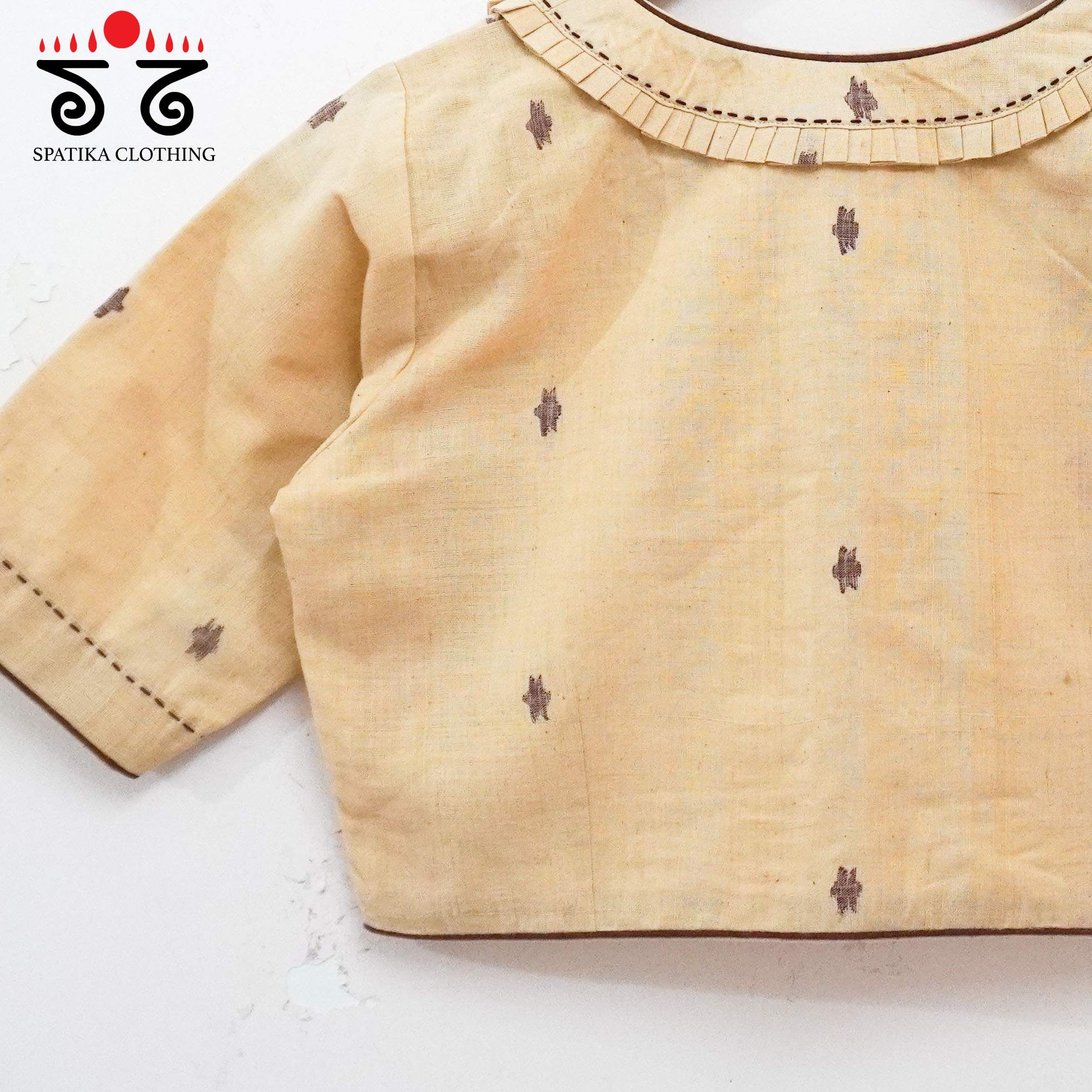 The Frilled Jamdhani Blouse