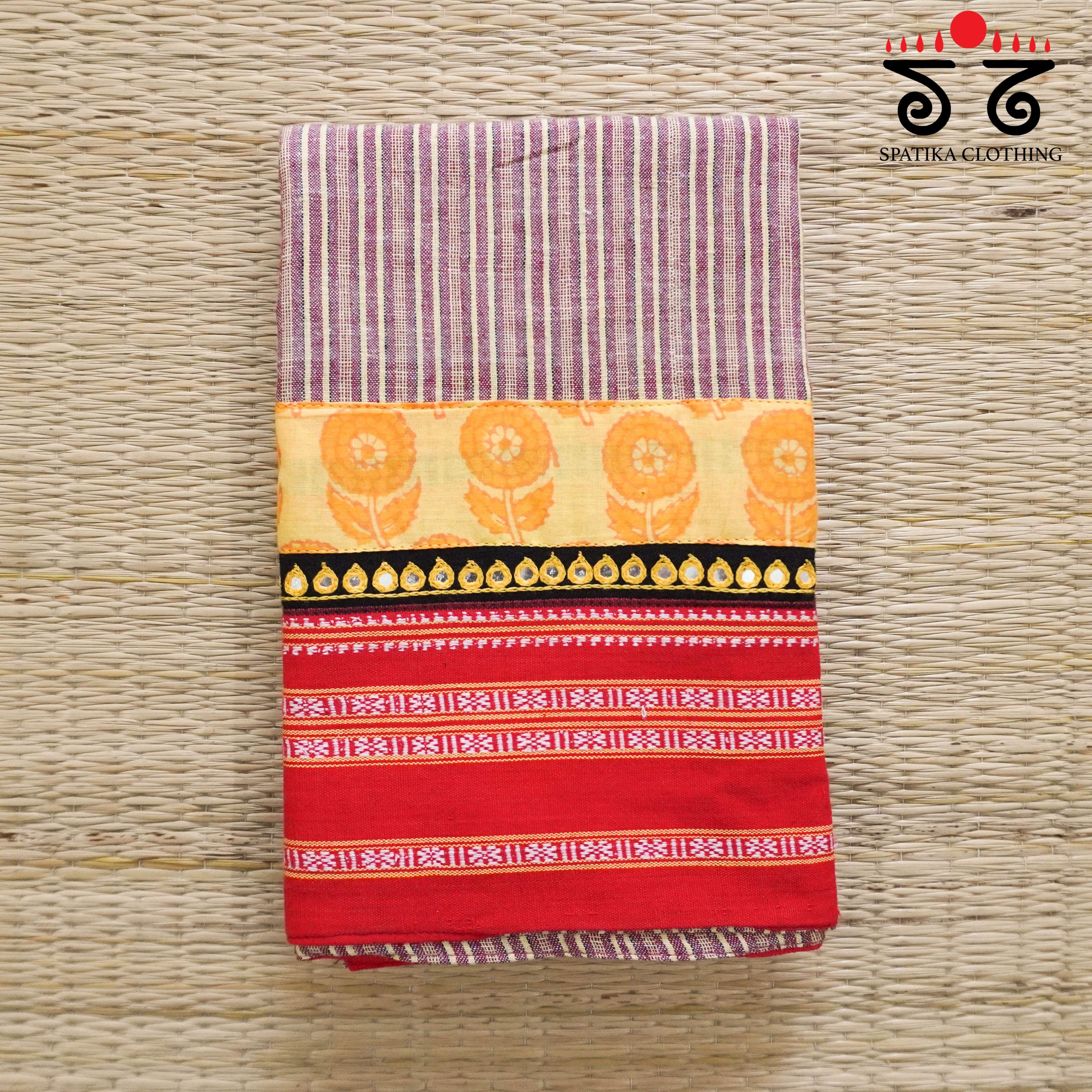 Hand Embroidered Ilkal Blouse Fabric