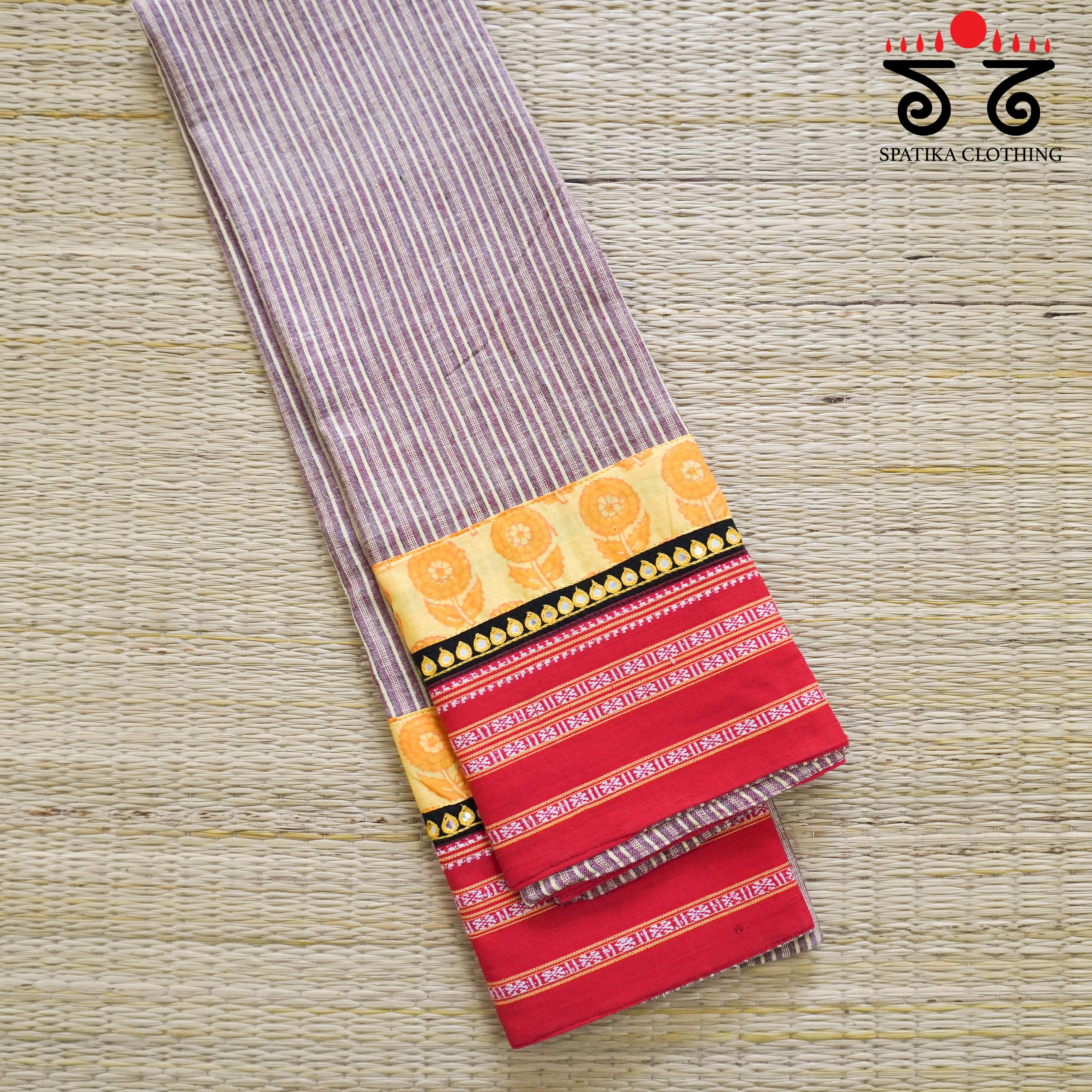 Hand Embroidered Ilkal Blouse Fabric