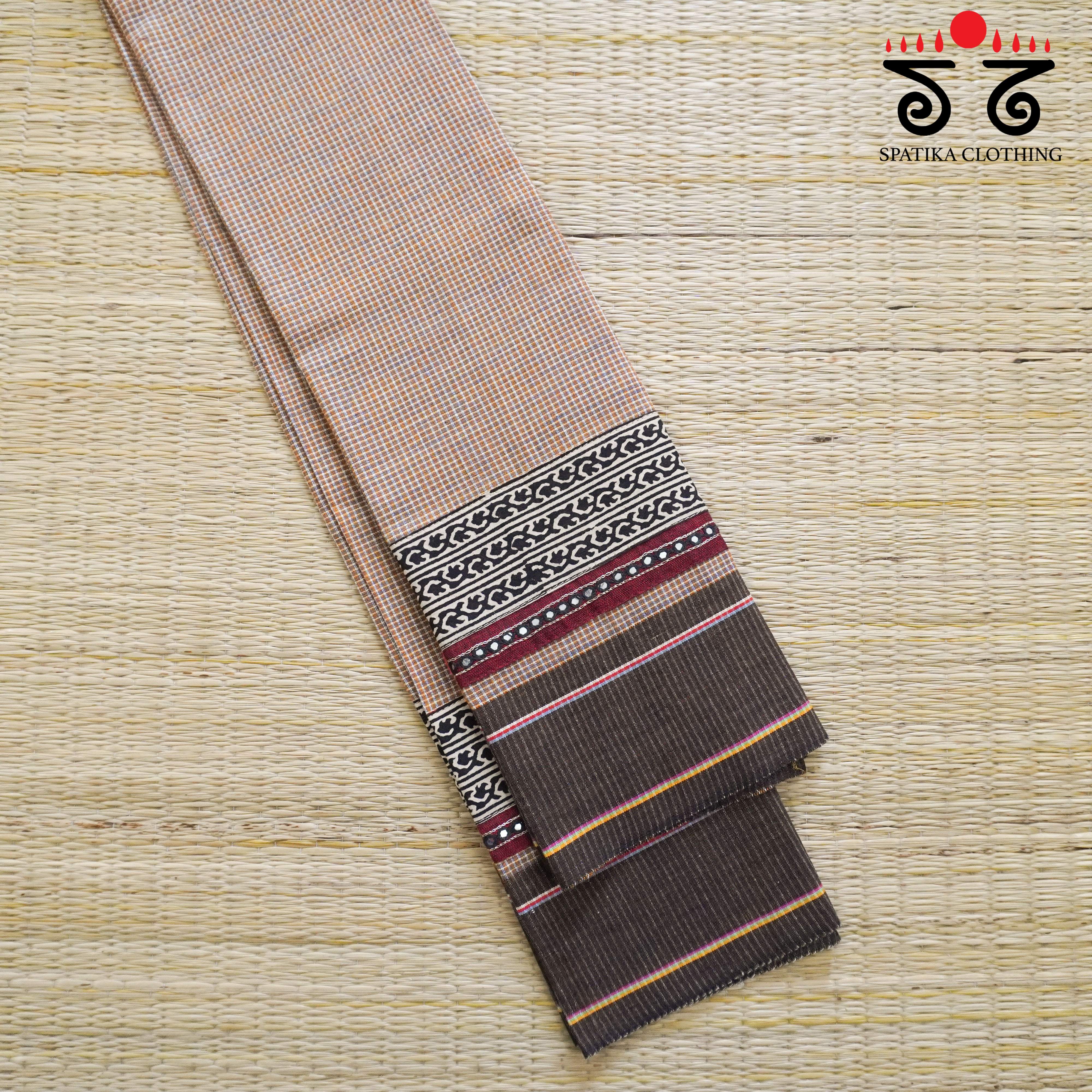 Hand Embroidered Ilkal Blouse Fabric