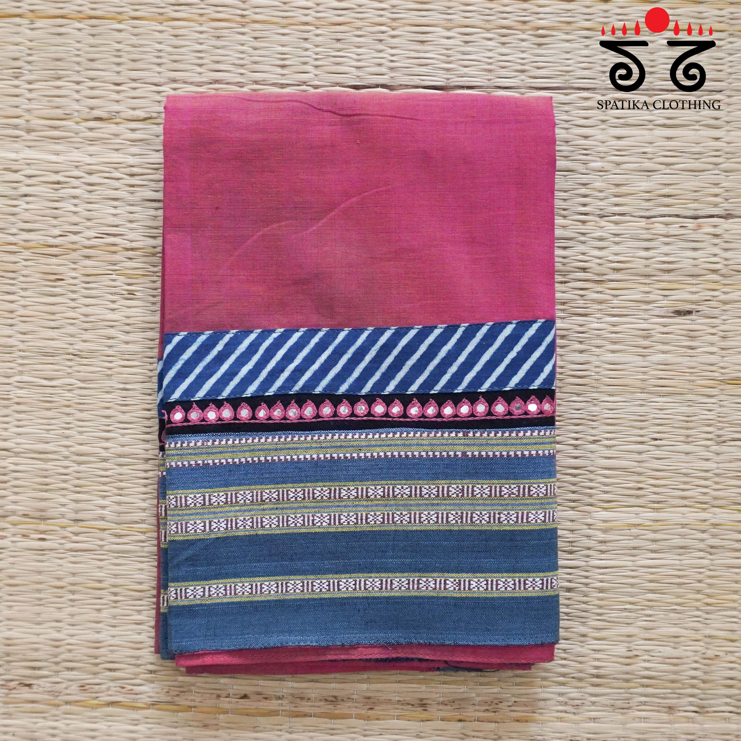 Hand Embroidered Ilkal Blouse Fabric