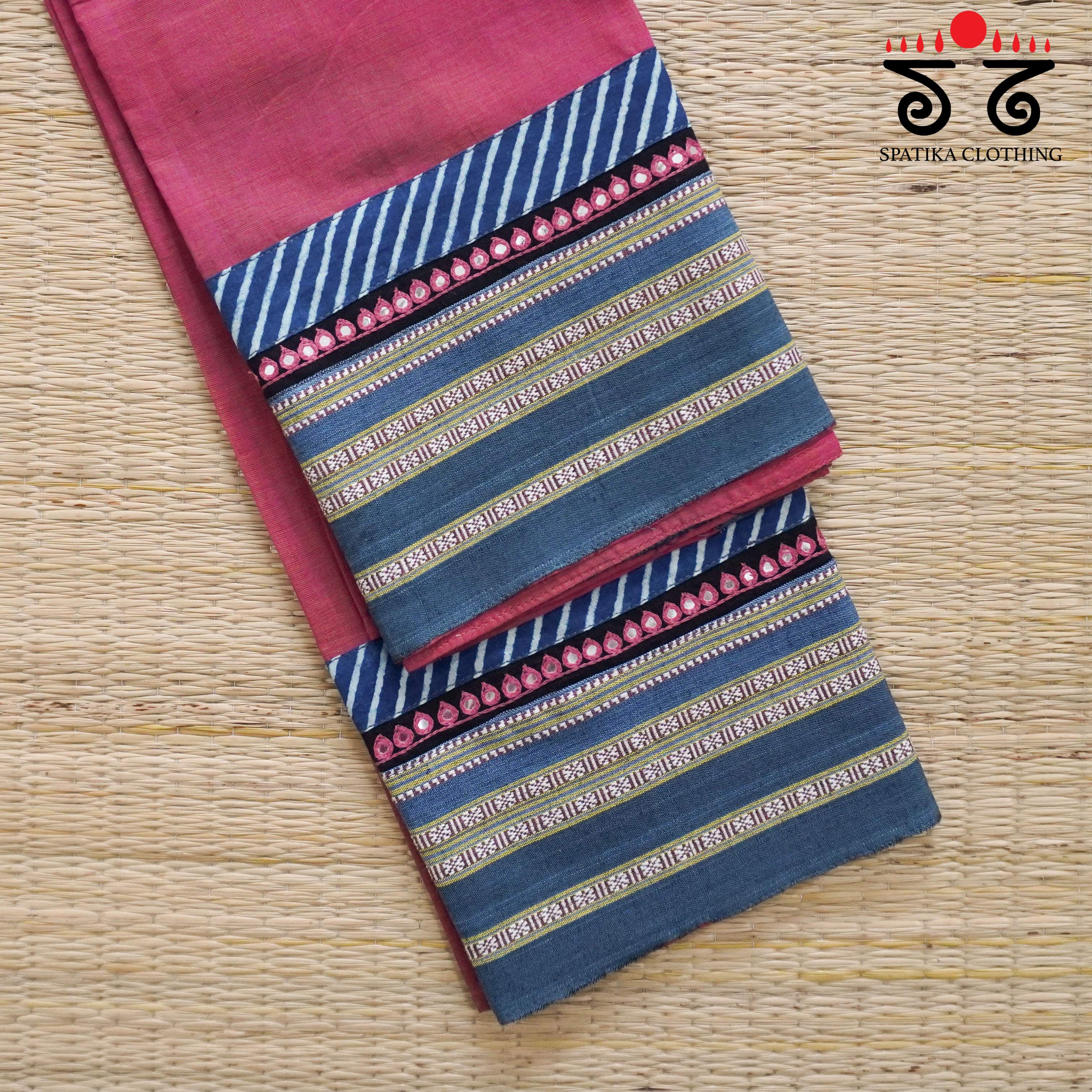 Hand Embroidered Ilkal Blouse Fabric