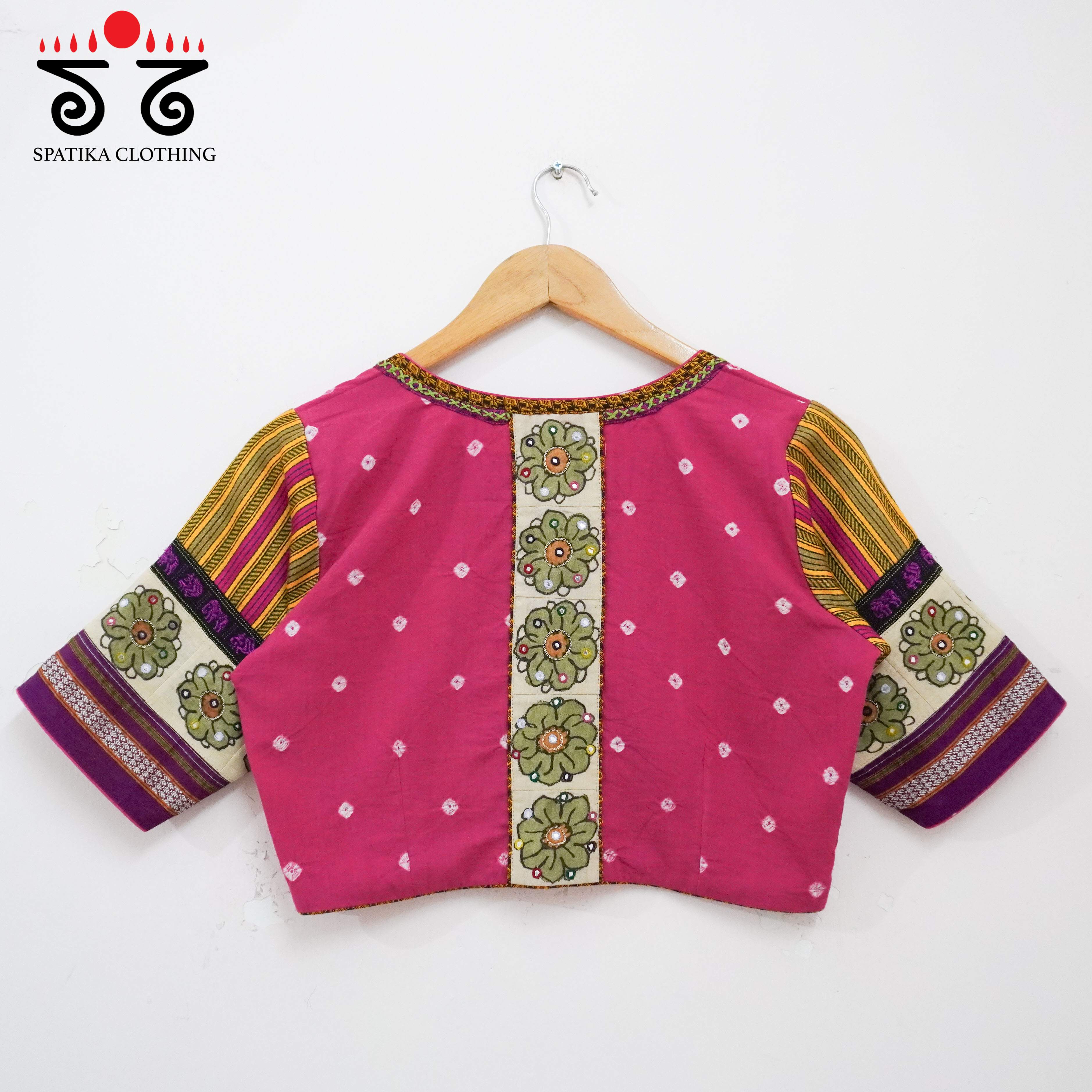 Bandhini-Pen Kalamkari Handcrafted Blouse