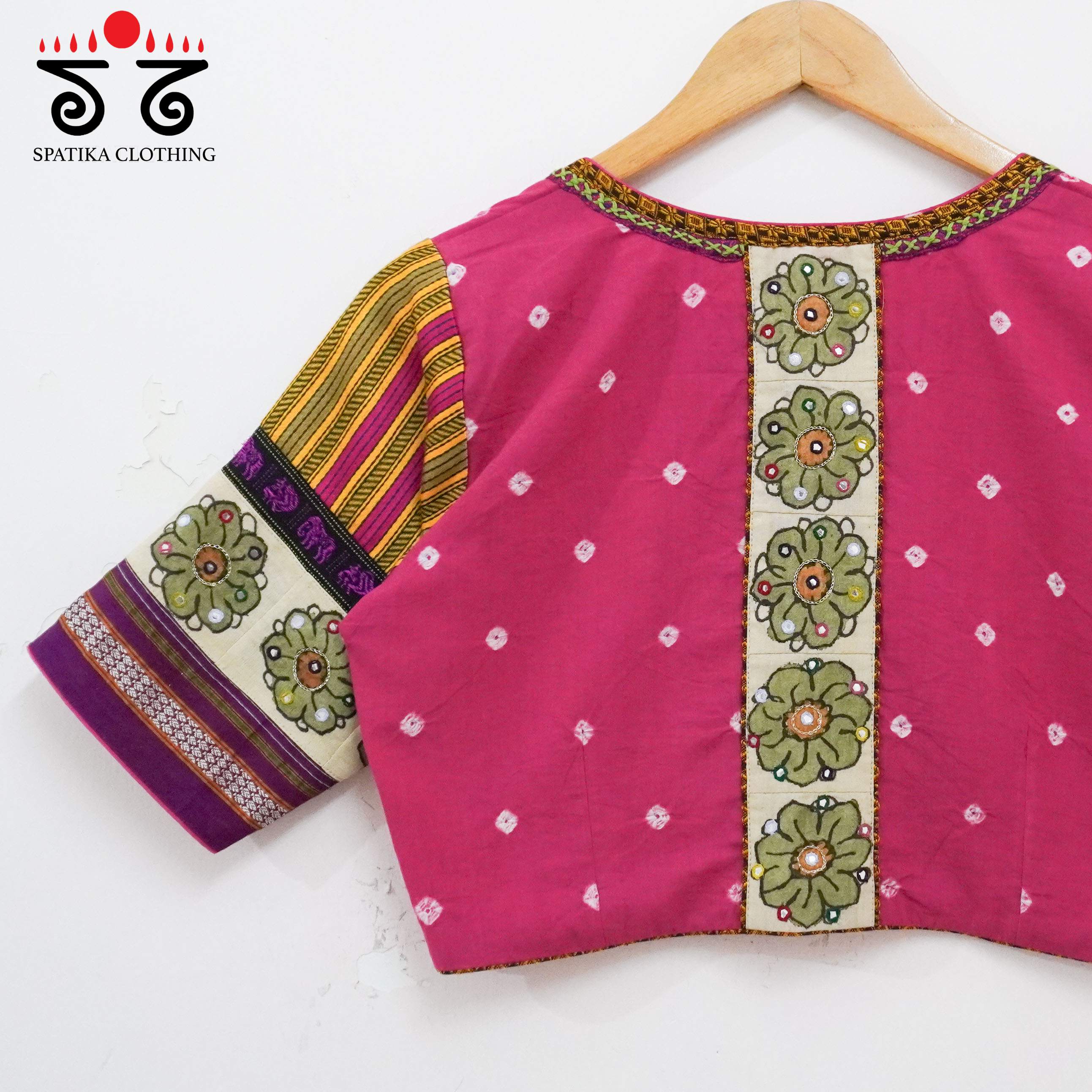 Bandhini-Pen Kalamkari Handcrafted Blouse