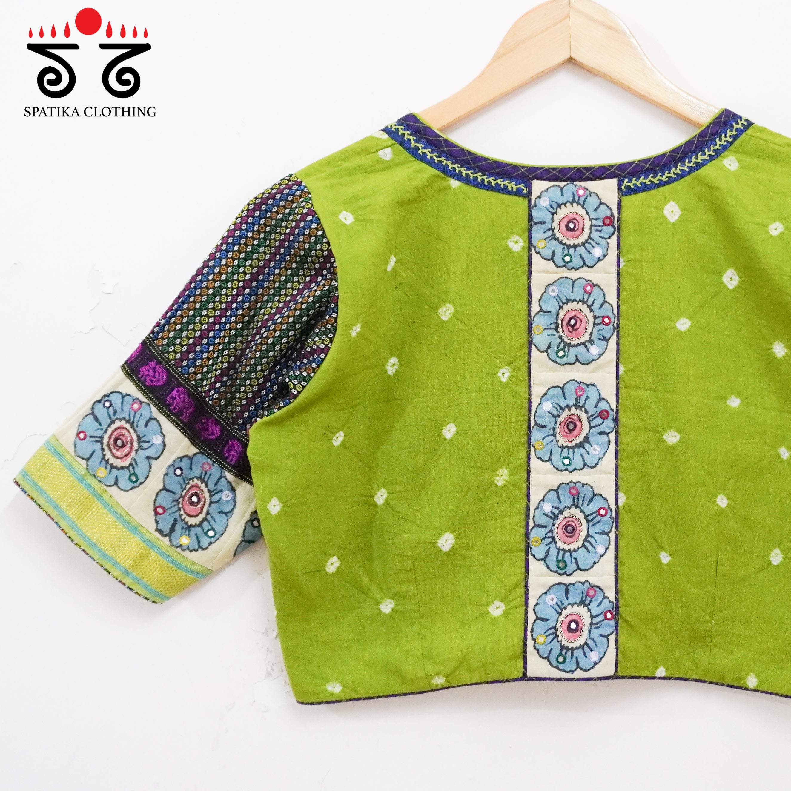 Bandhini-Pen Kalamkari Handcrafted Blouse