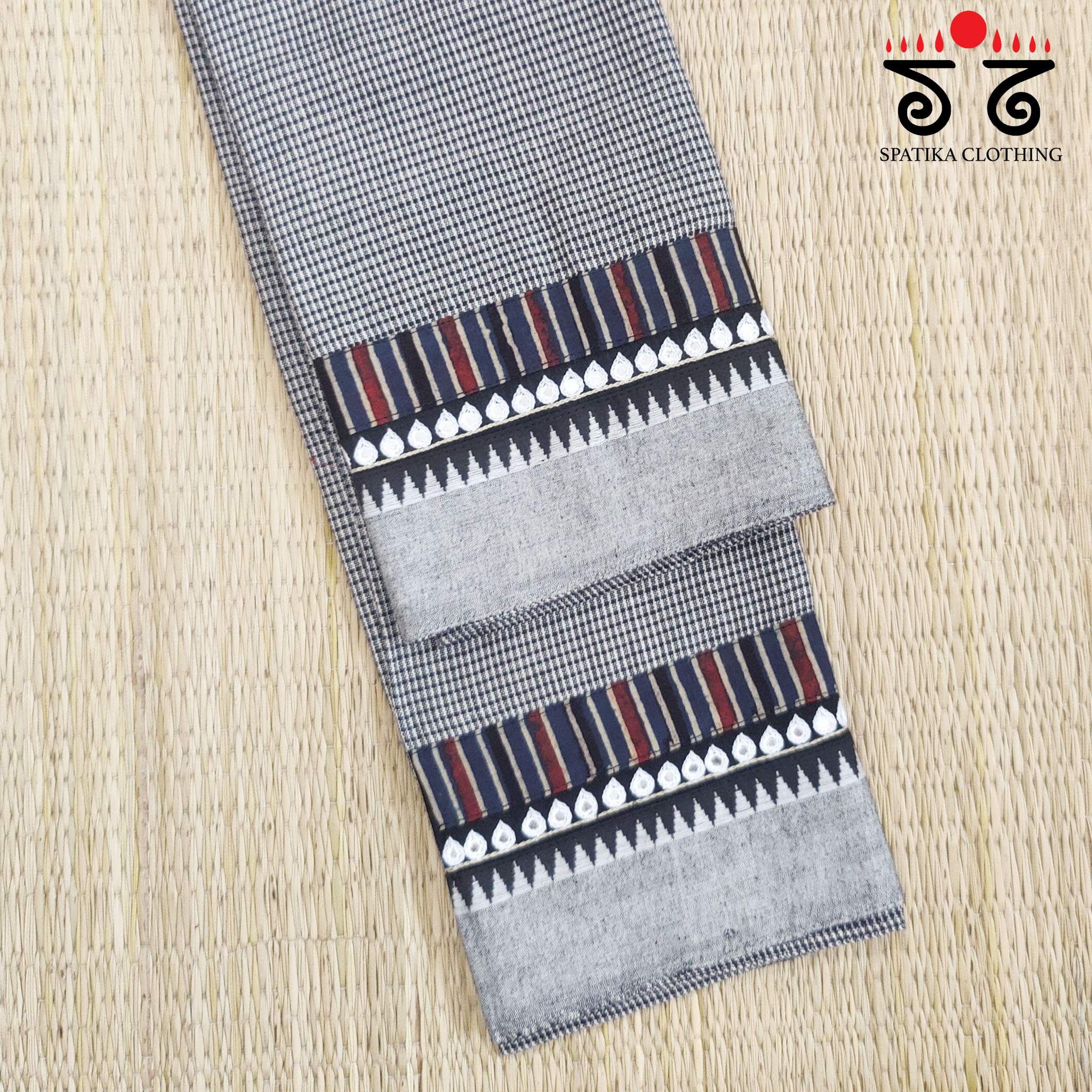 Hand Embroidered Ilkal Blouse Fabric