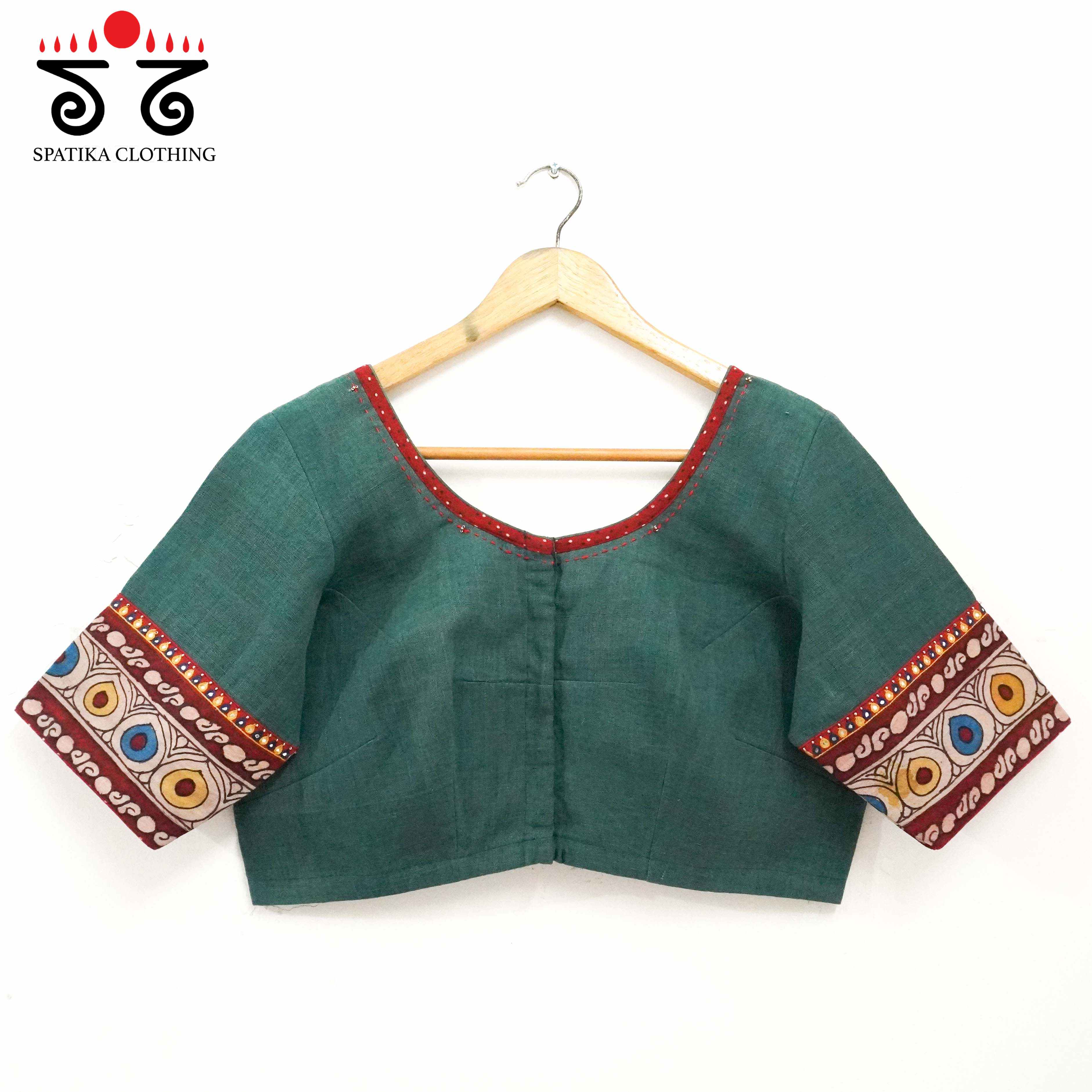 Boondh Pen Kalamkari Hand embroidered Blouse