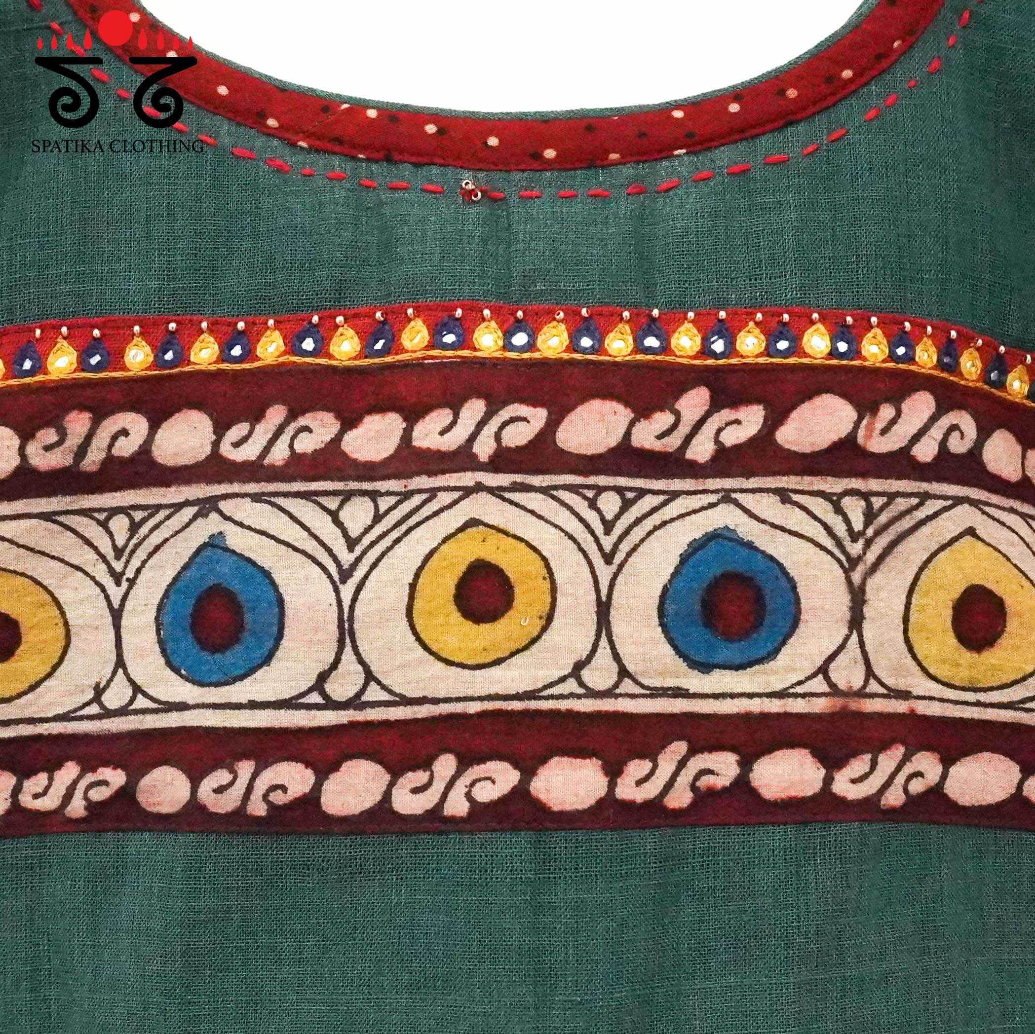 Boondh Pen Kalamkari Hand embroidered Blouse